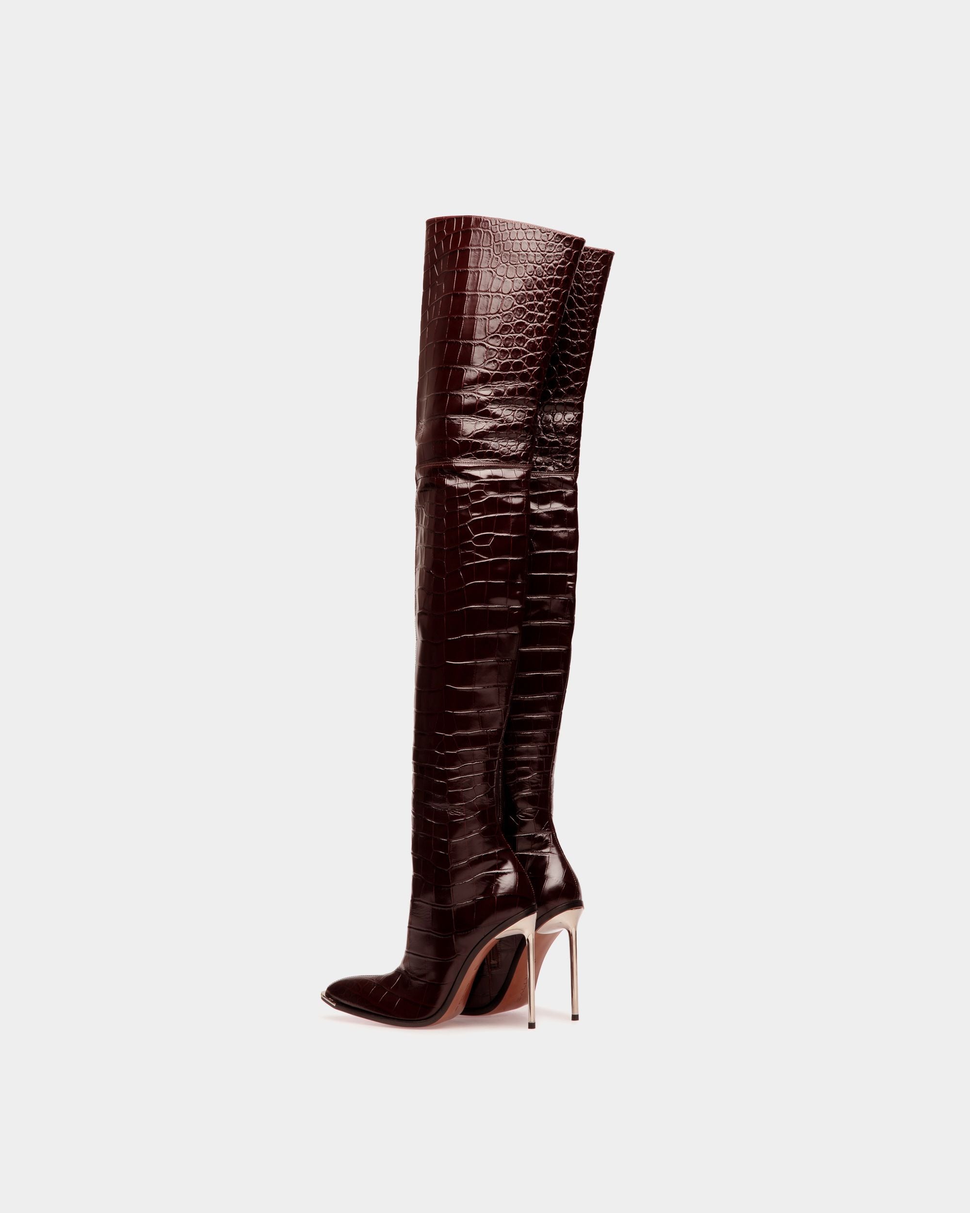 Bally Global - Hedy Long Boots In Burgundy Leather - Red