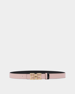 30mm Reversible Belt in Black and Pink Leather