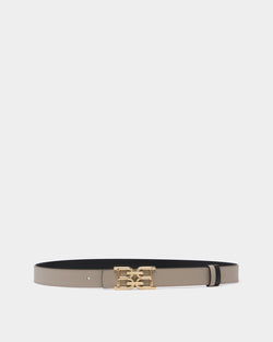 30mm Reversible Belt in Black and Taupe Leather