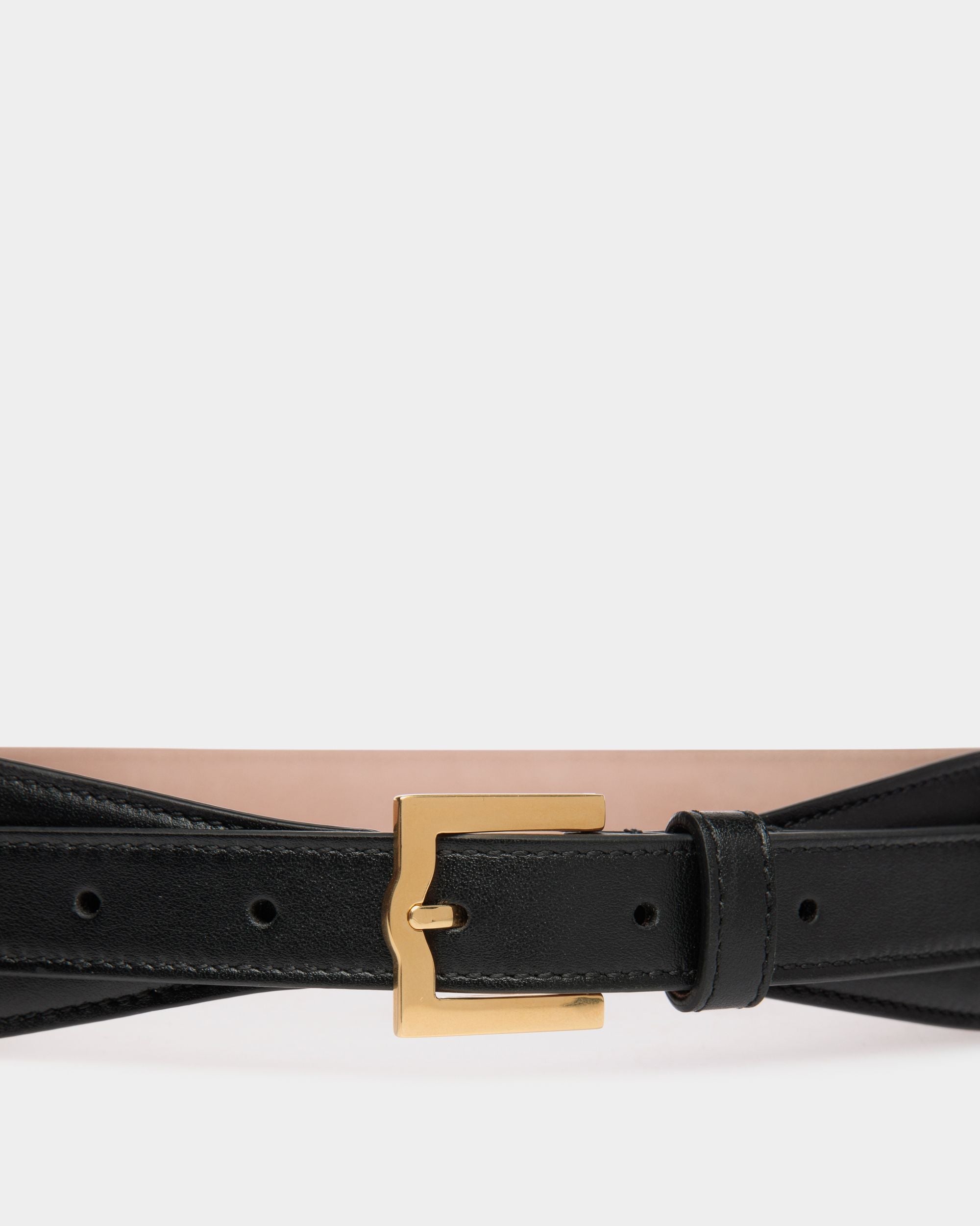 Bally Global - Emblem 45mm Belt In Black Leather - Black