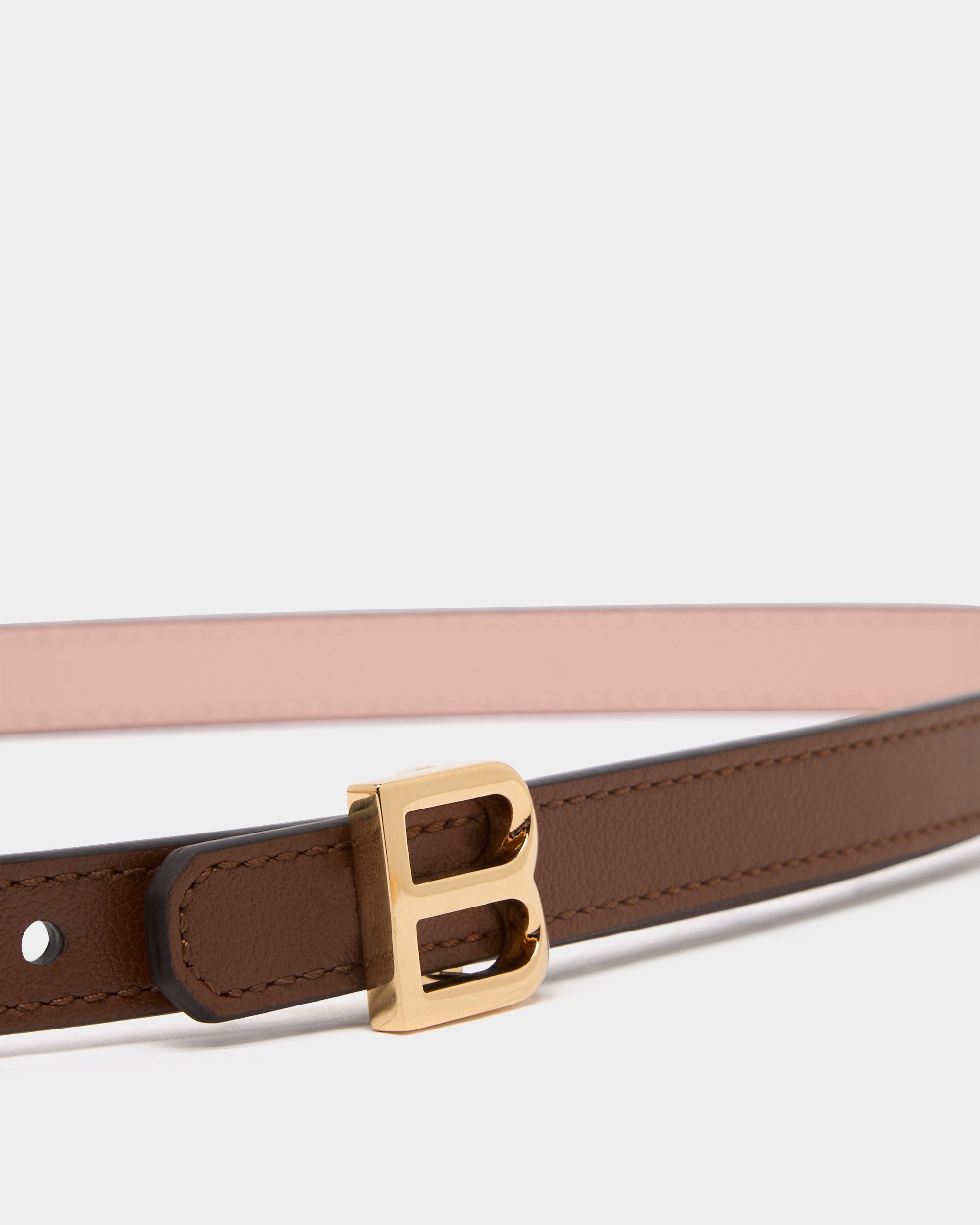 Bally Global - B Twist 15mm Reversible Belt in Brown And Dusty Petal Leather - Multicolor