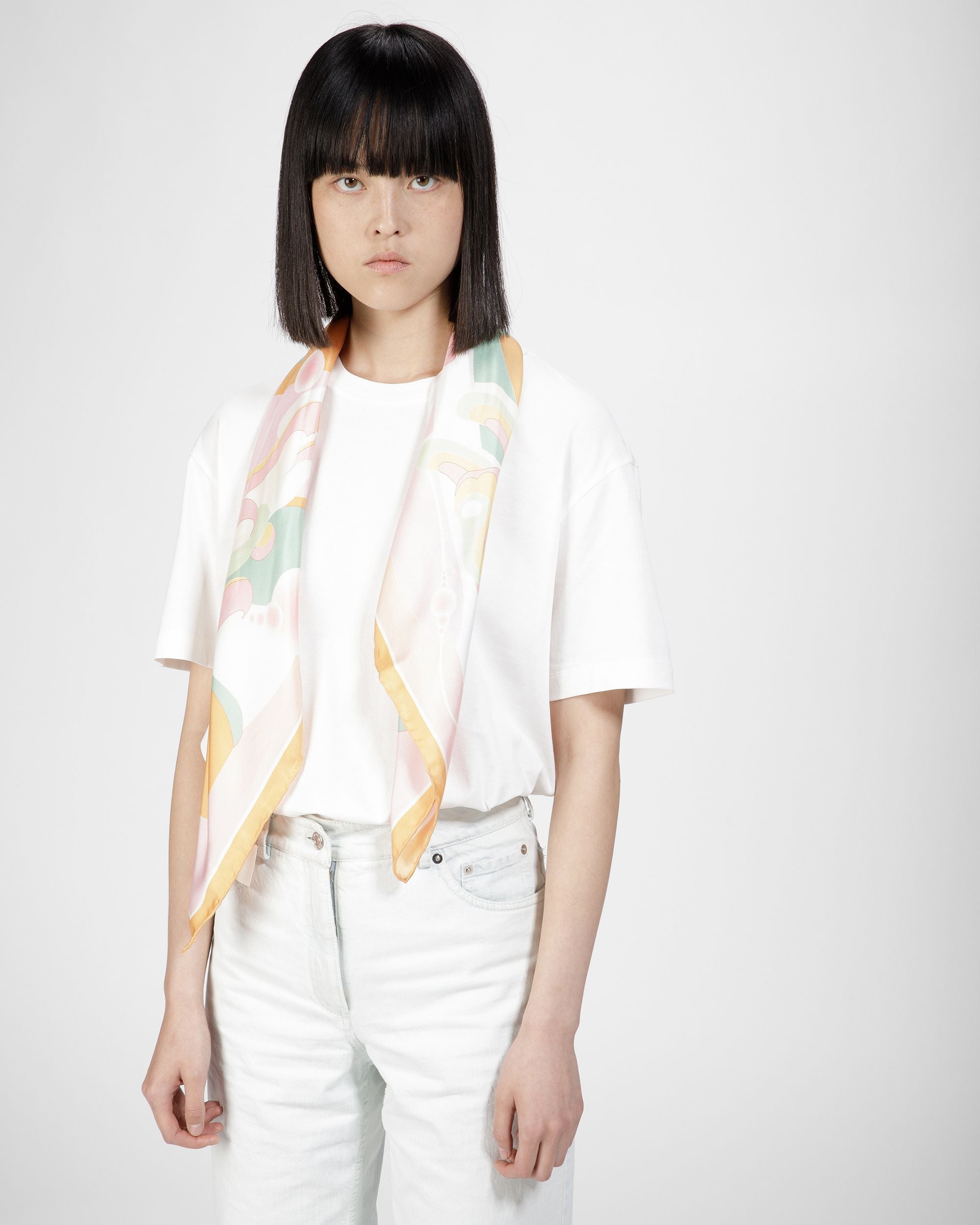 Bally Global - Silk Carré Scarf In Peach - Multicolor