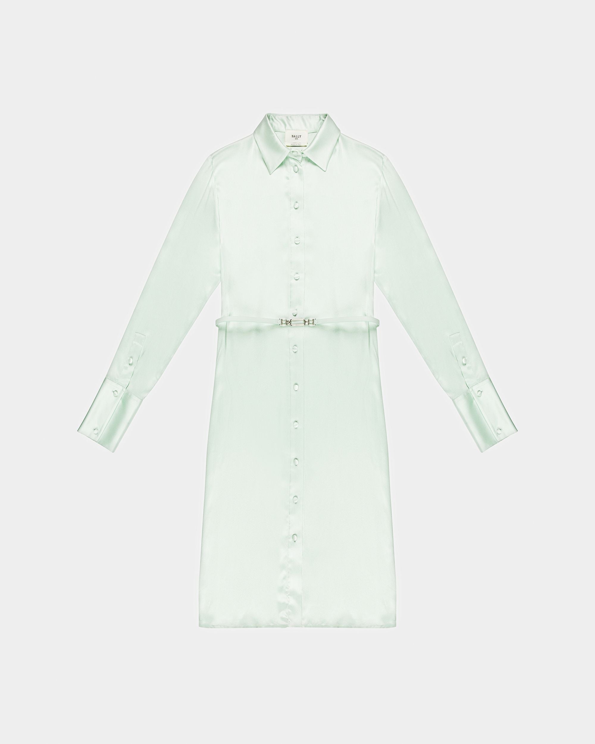 Bally Global - Silk Shirt Dress In Light Blue - Blue