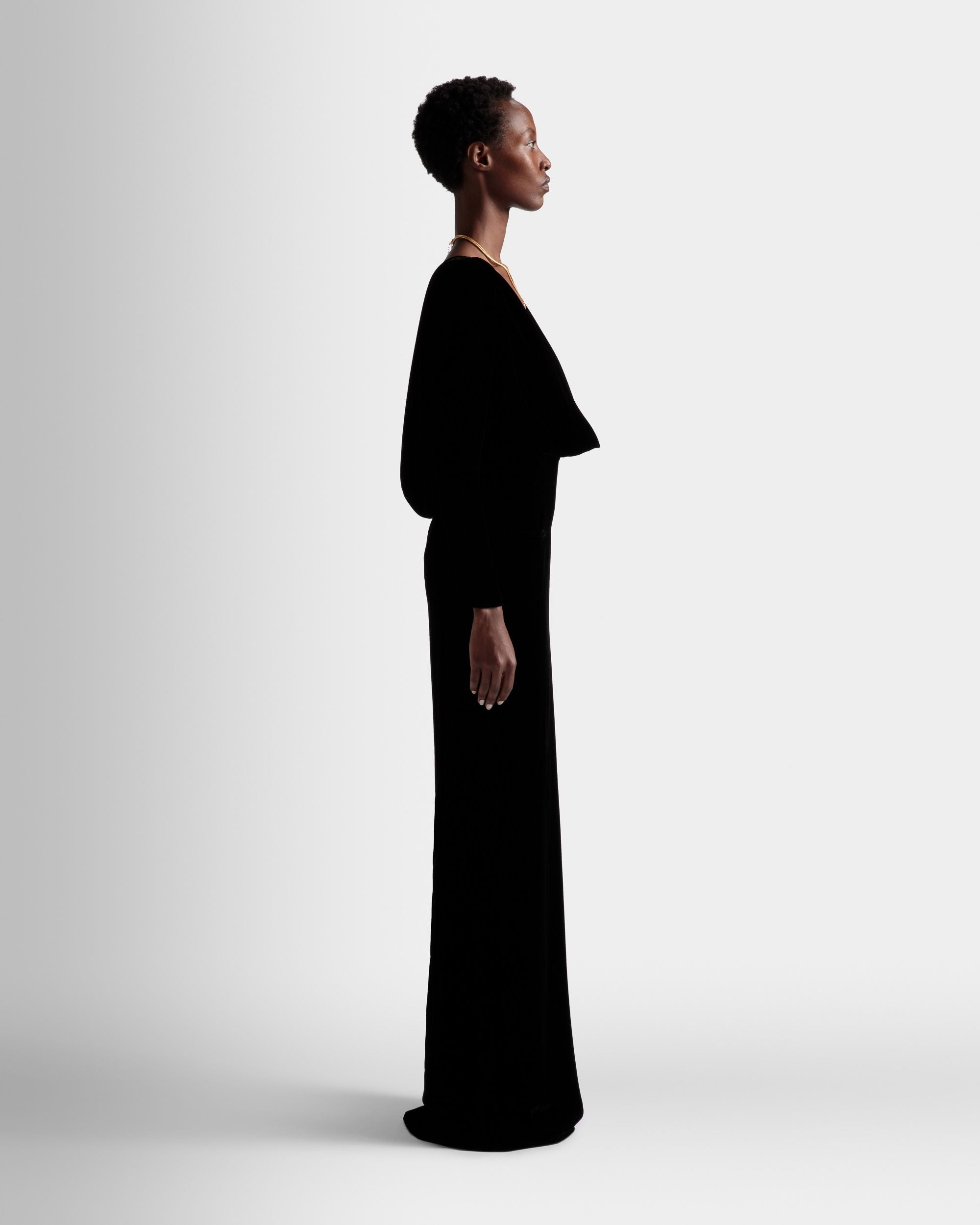 Bally Global - Asymmetric Dress In Black Silk Mix - Negro