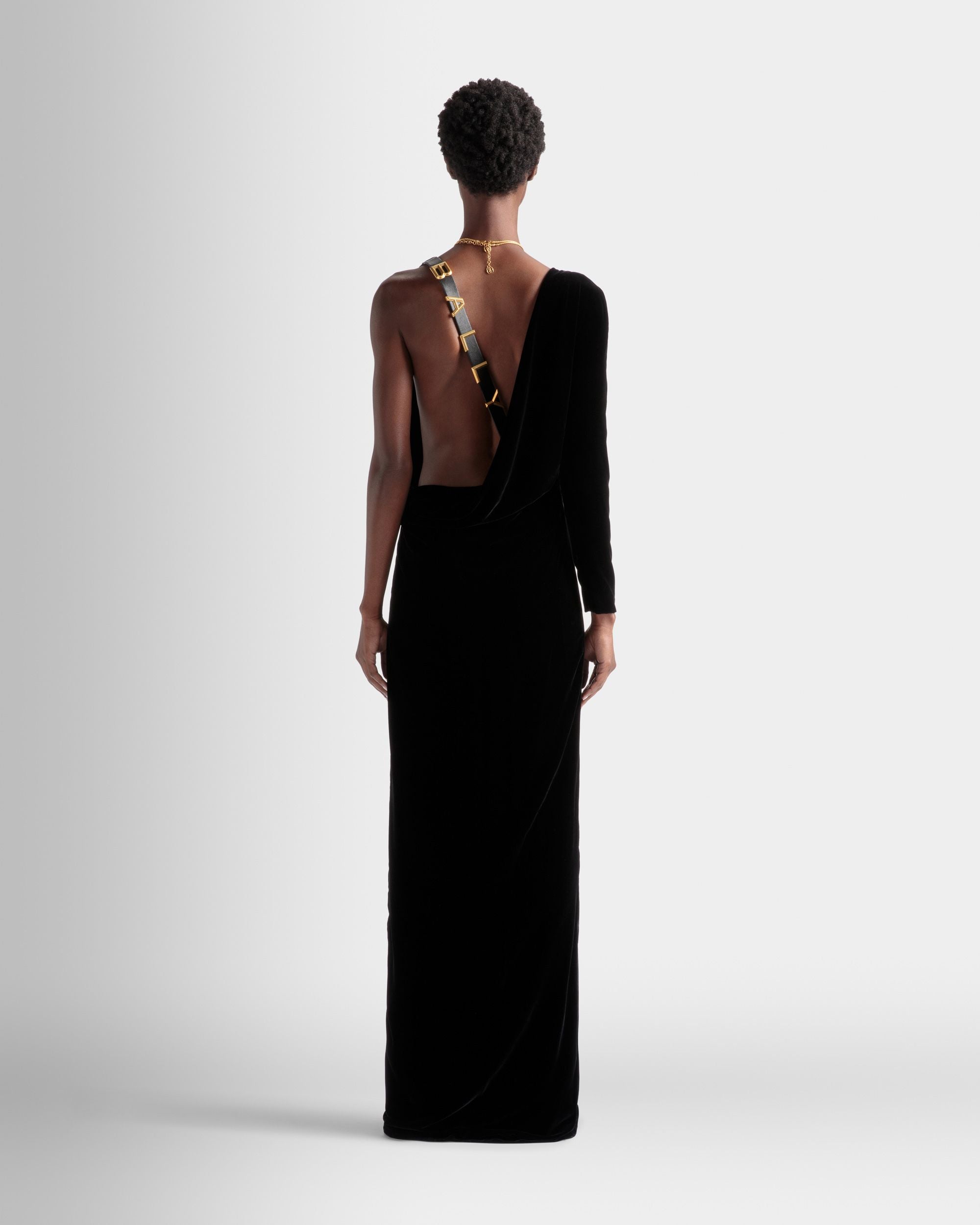 Bally Global - Asymmetric Dress In Black Silk Mix - Negro