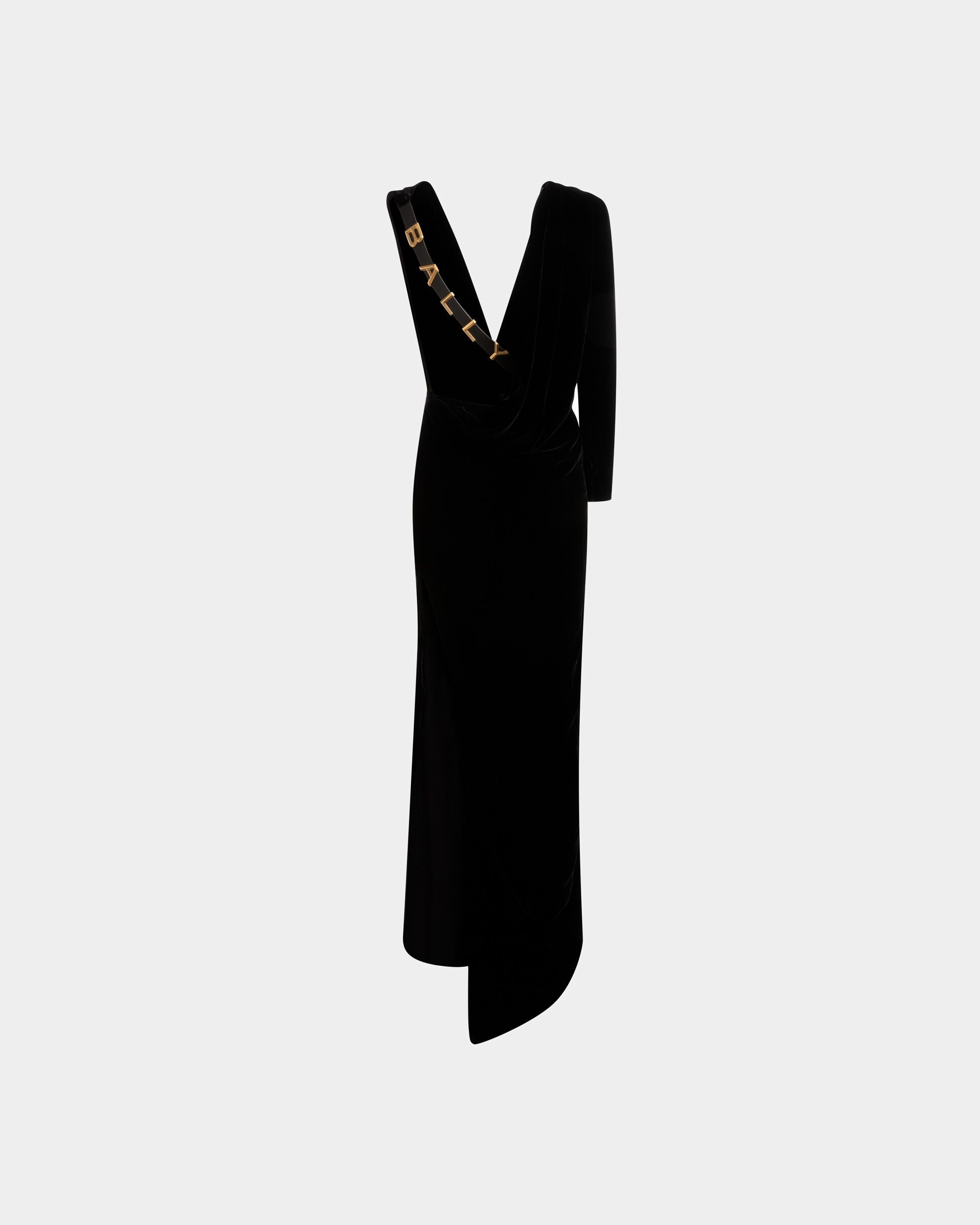 Bally Global - Asymmetric Dress In Black Silk Mix - Negro