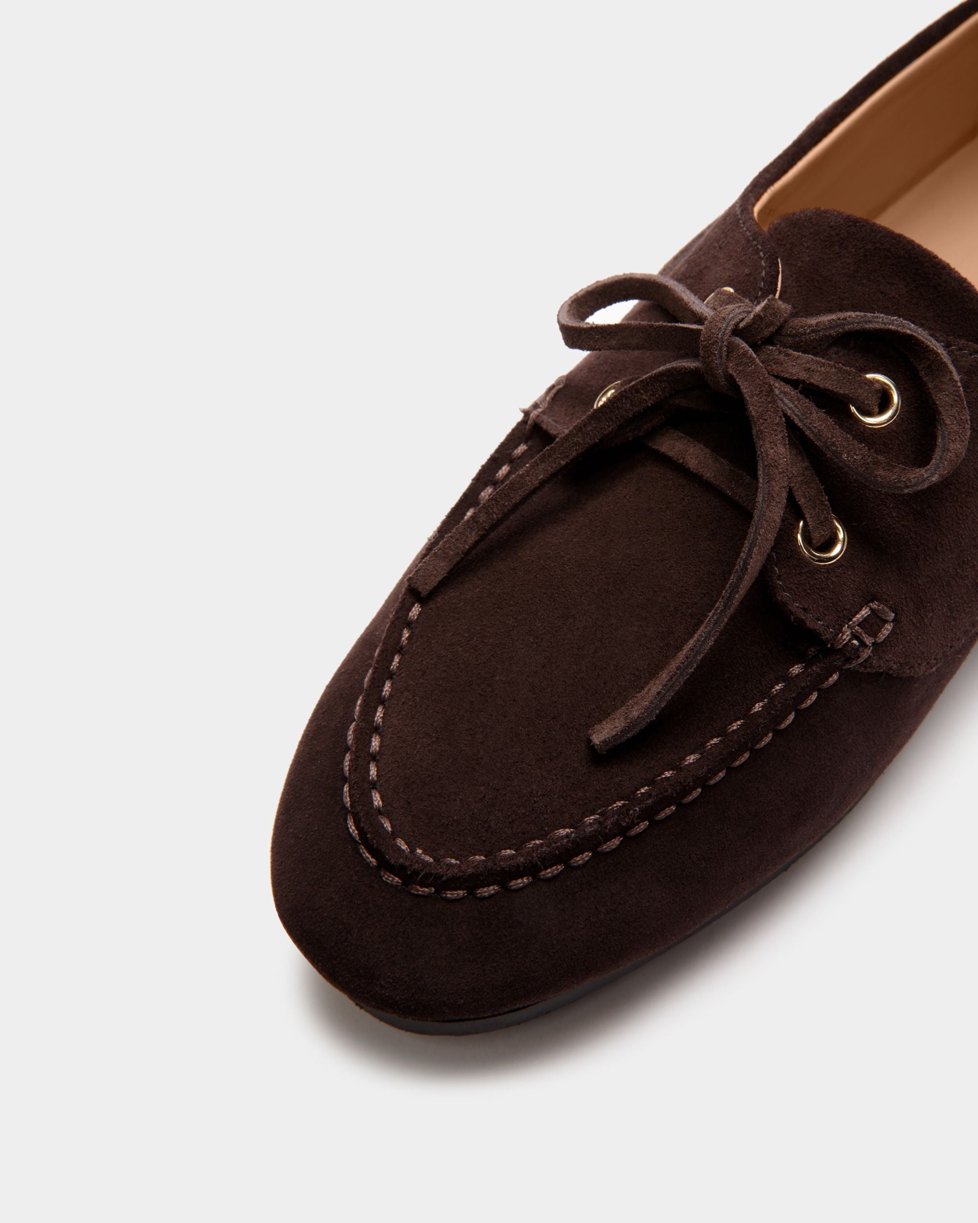 Bally Global - Plume Moccasin in Dark Brown Suede - Brown
