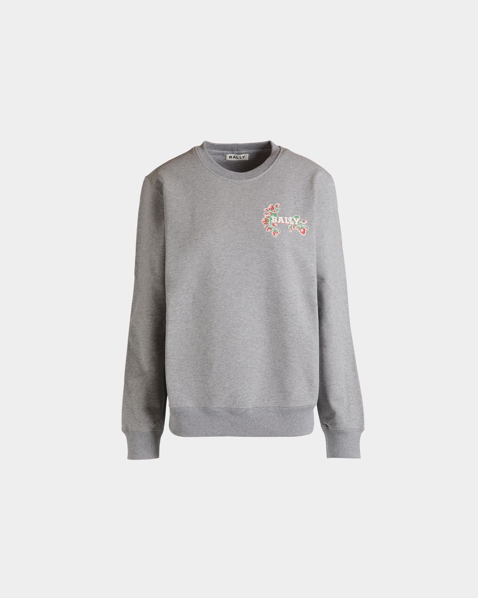 Bally Global - Crewneck in Strawberry Print Cotton - Grey