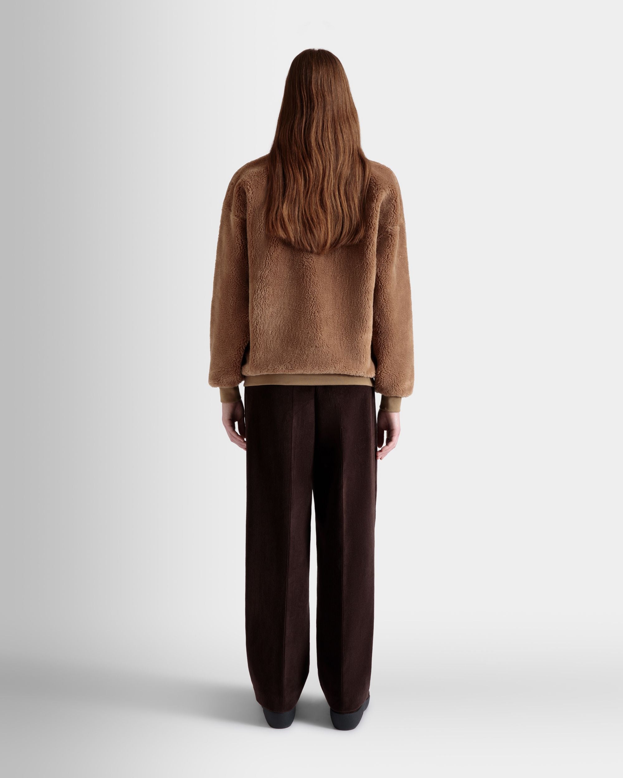 Bally Global - Sudadera De La Cápsula Winter De Felpa Cámel Con Cremallera Corta Y Alpine Flowers - Beige