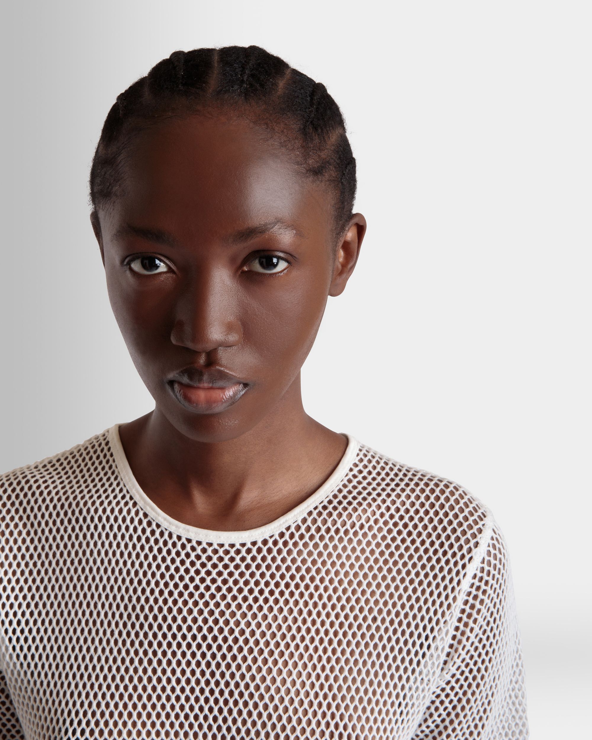 Bally Global - Mesh T-Shirt in White Cotton - White