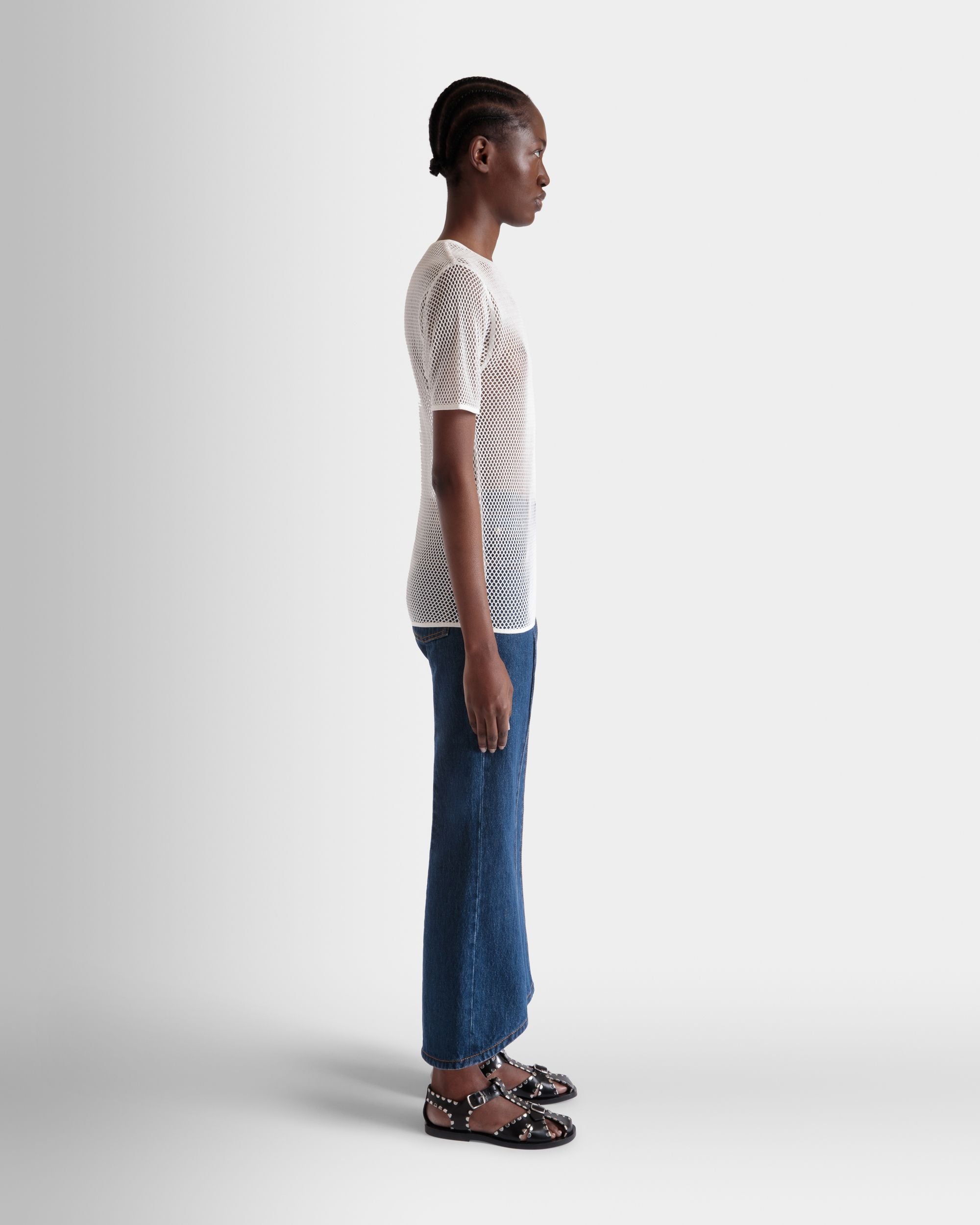 Bally Global - Mesh T-Shirt in White Cotton - White