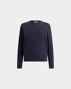 Sudadera De Cuello Redondo De Algodón Navy Blue Con Ballyrina