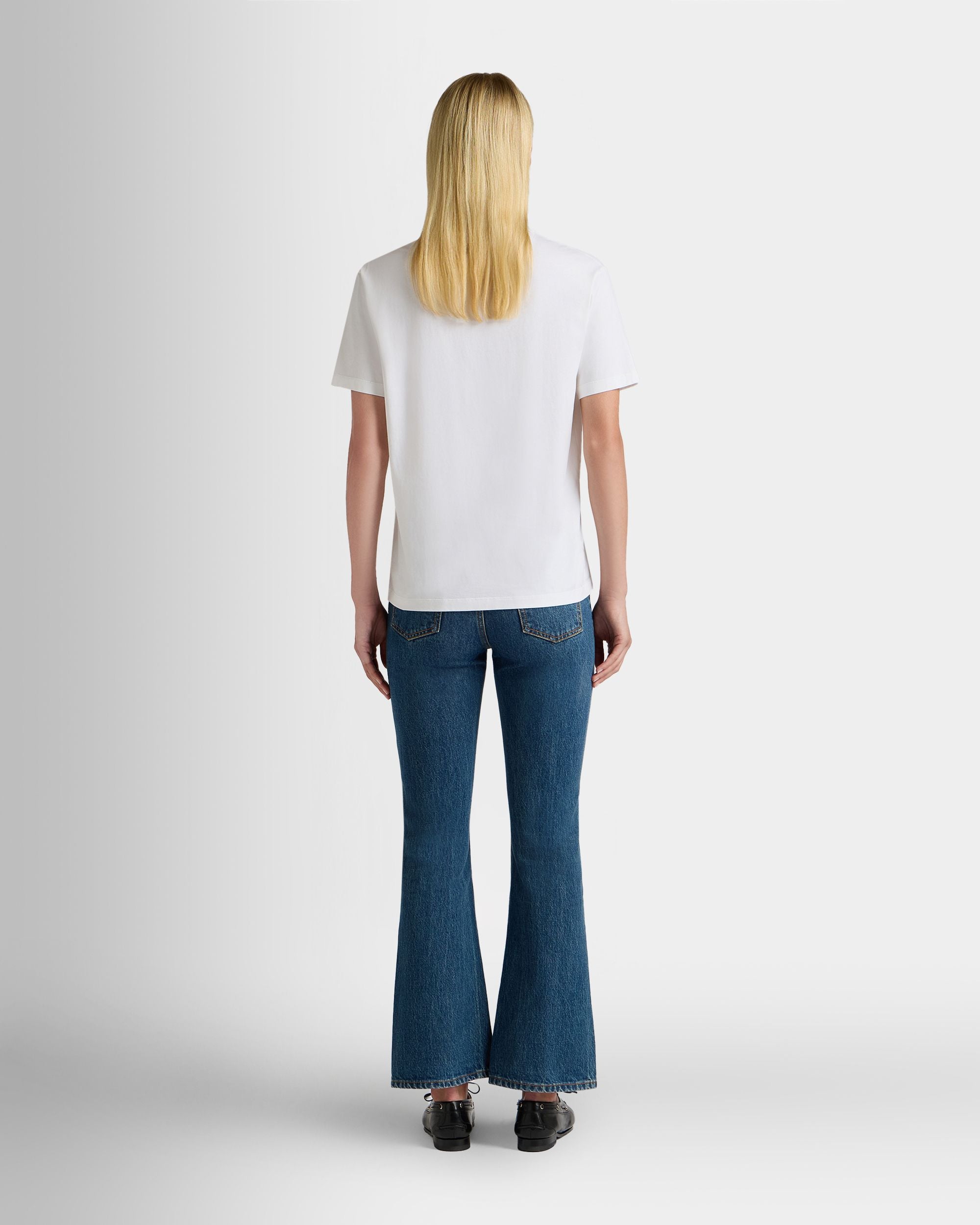 Bally Global - T-Shirt En Coton Blanc Avec Écusson Bally Crest - Blanc