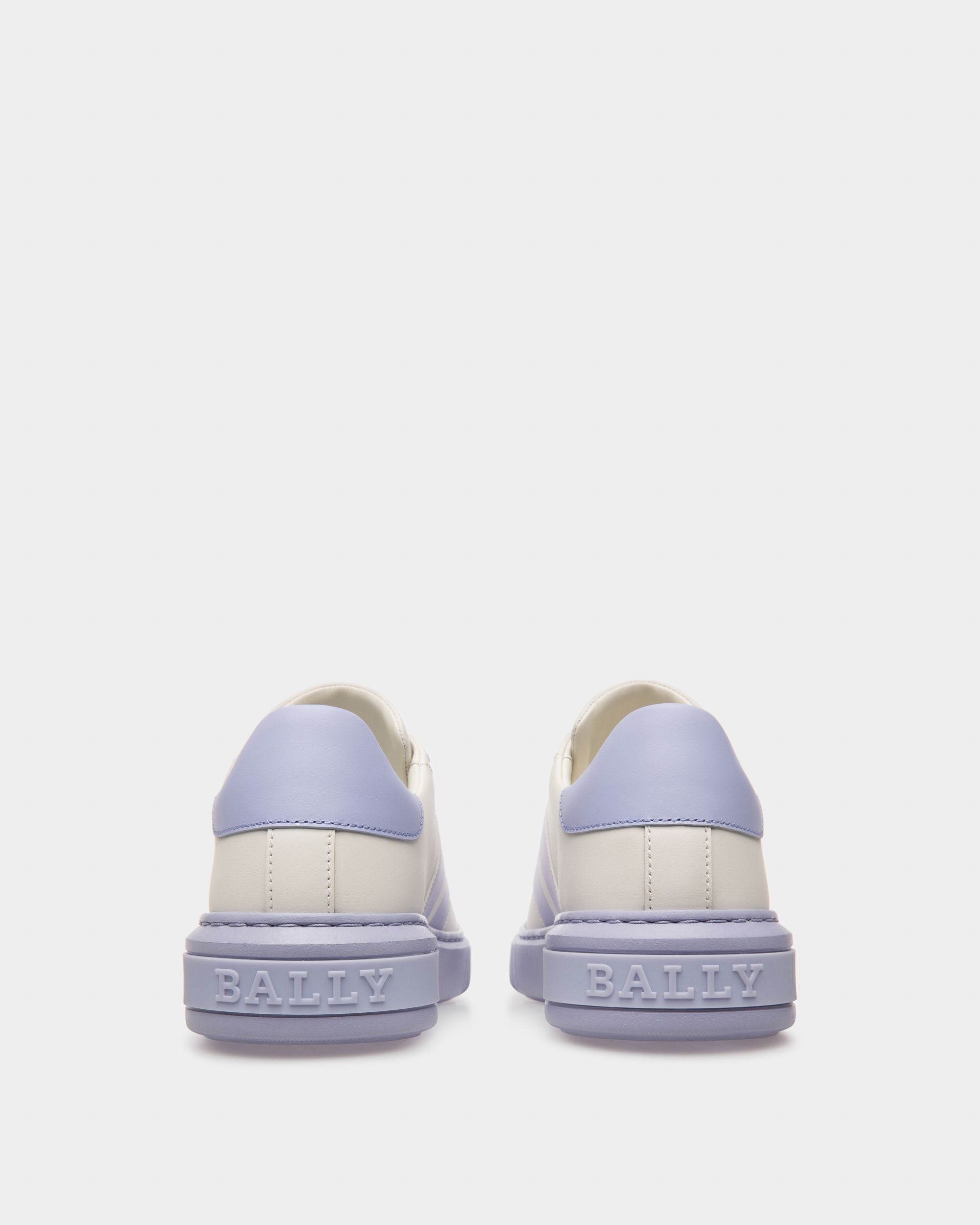 Bally Global - Myra Sneakers En Cuir Blanc Et Violet - Blanc