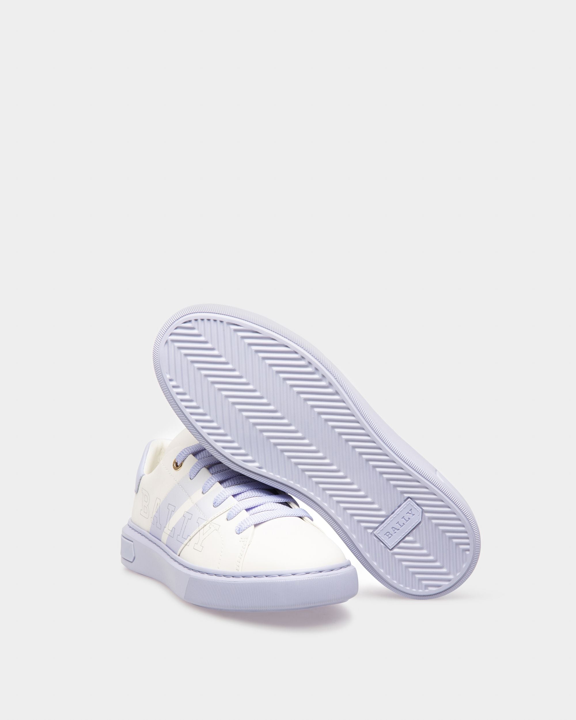 Bally Global - Myra Sneakers En Cuir Blanc Et Violet - Blanc