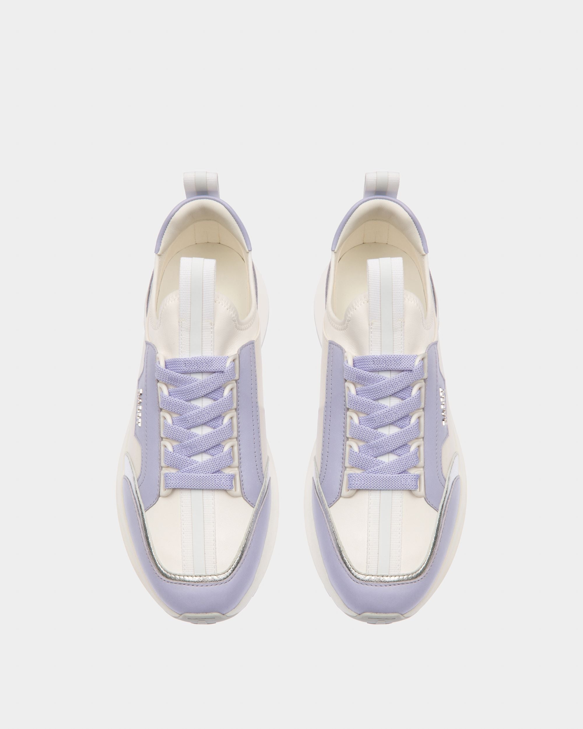 Bally Global - Deven Sneakers En Cuir Blanc Et Violet - Violet