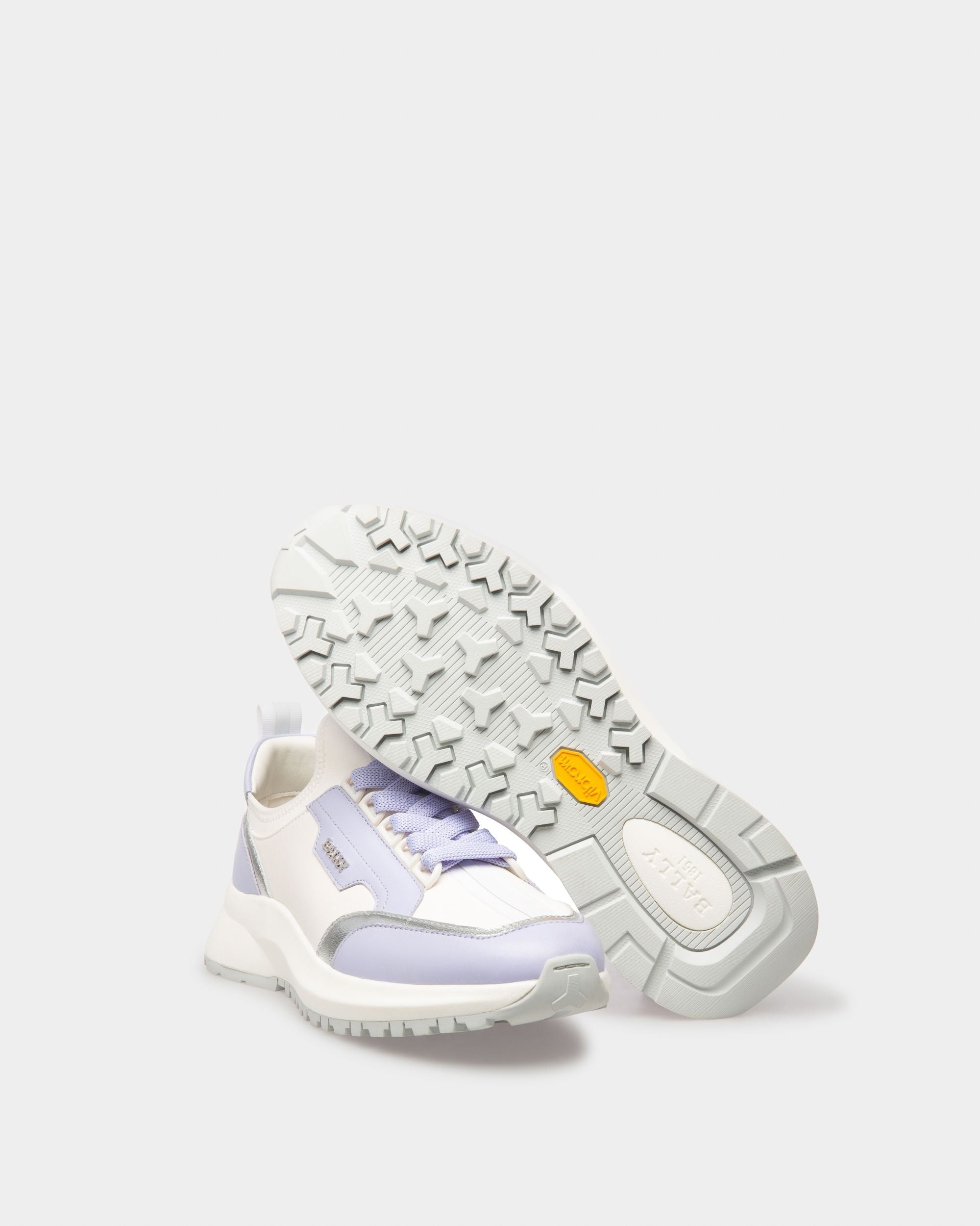 Bally Global - Deven Sneakers En Cuir Blanc Et Violet - Violet