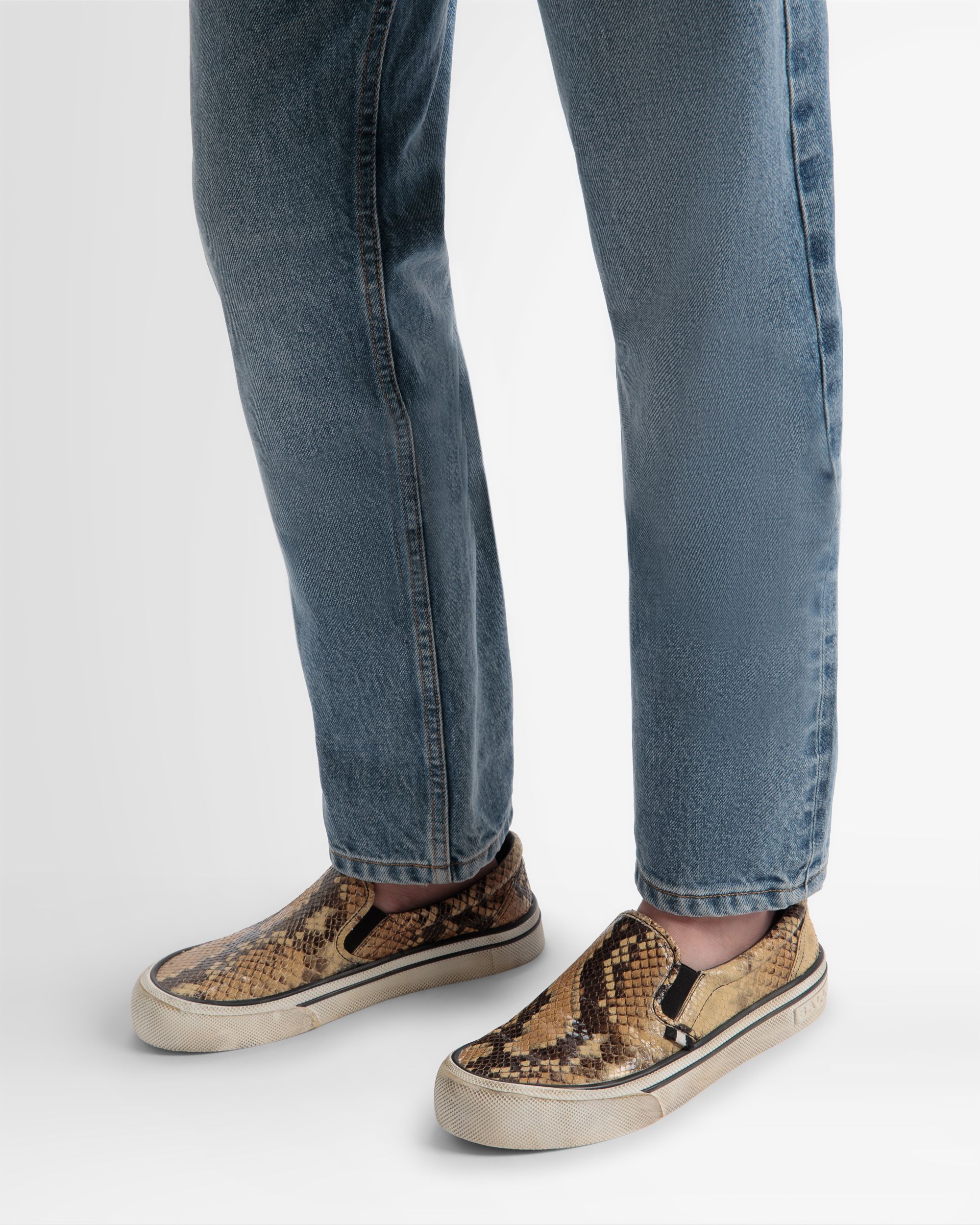 Bally Global - Sneaker Slipper Santa Ana Finition Imprimé Python - Marron