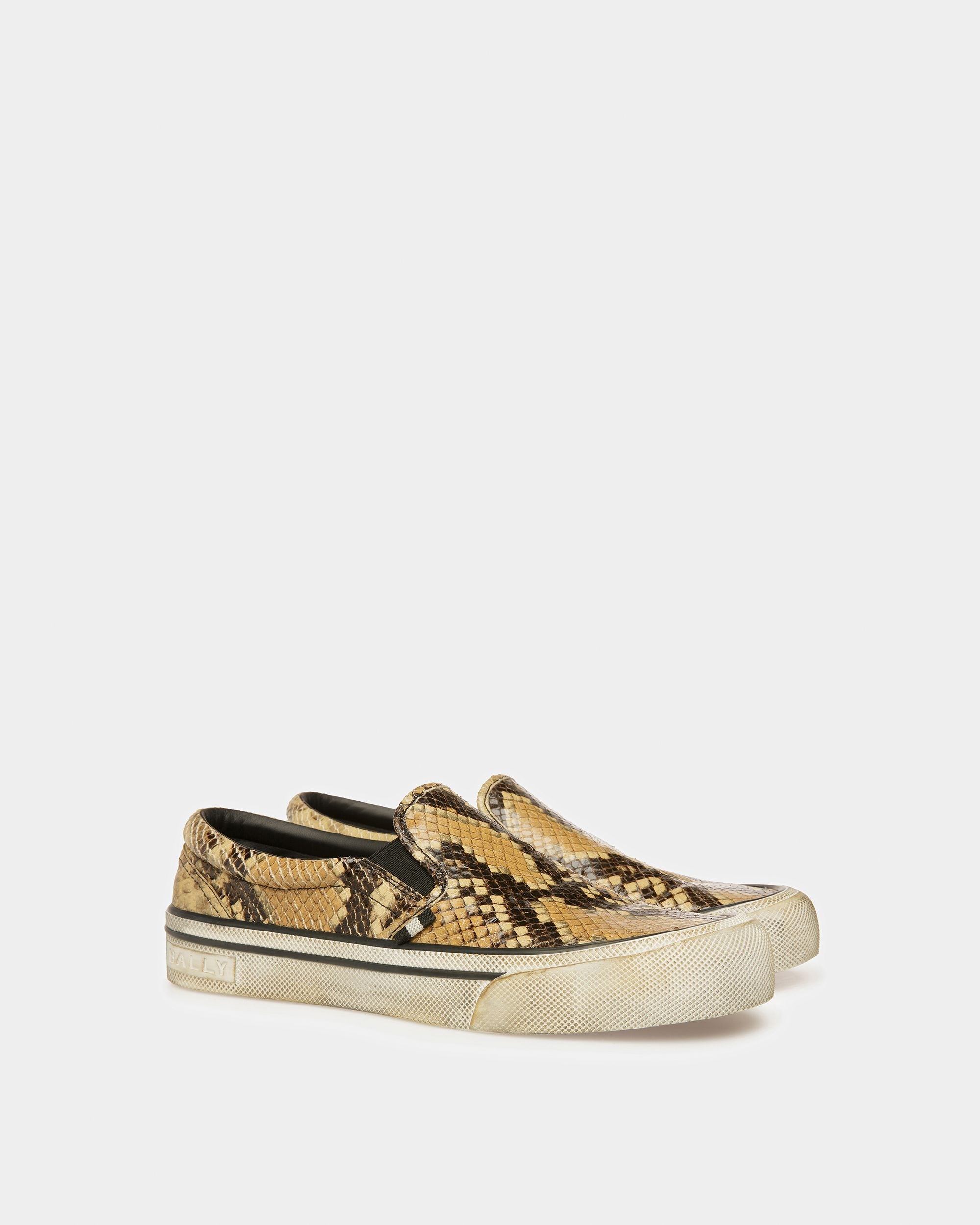 Bally Global - Sneaker Slipper Santa Ana Finition Imprimé Python - Marron