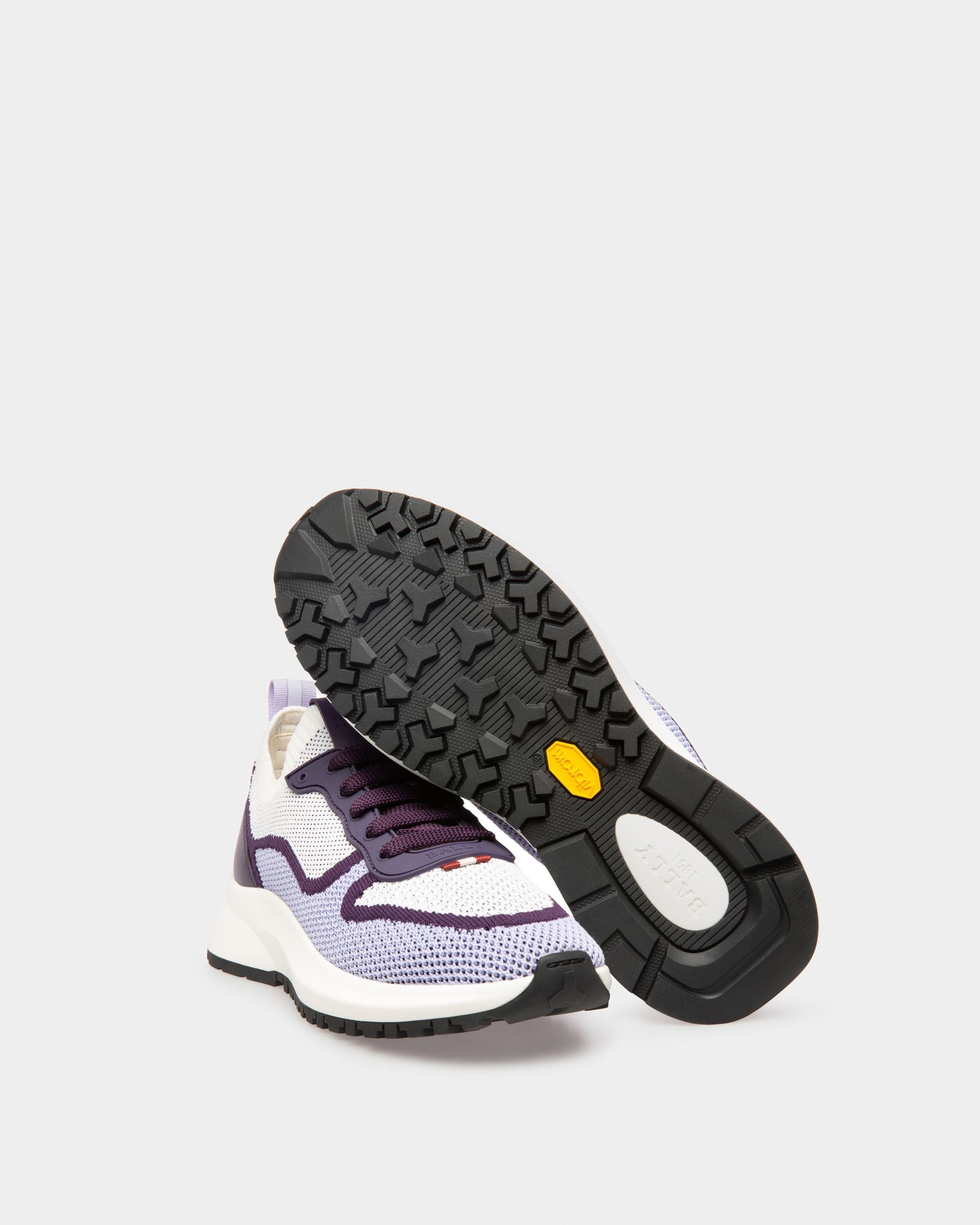 Bally Global - Davyn Sneakers En Maille Et Cuir Blanc - Multicolore