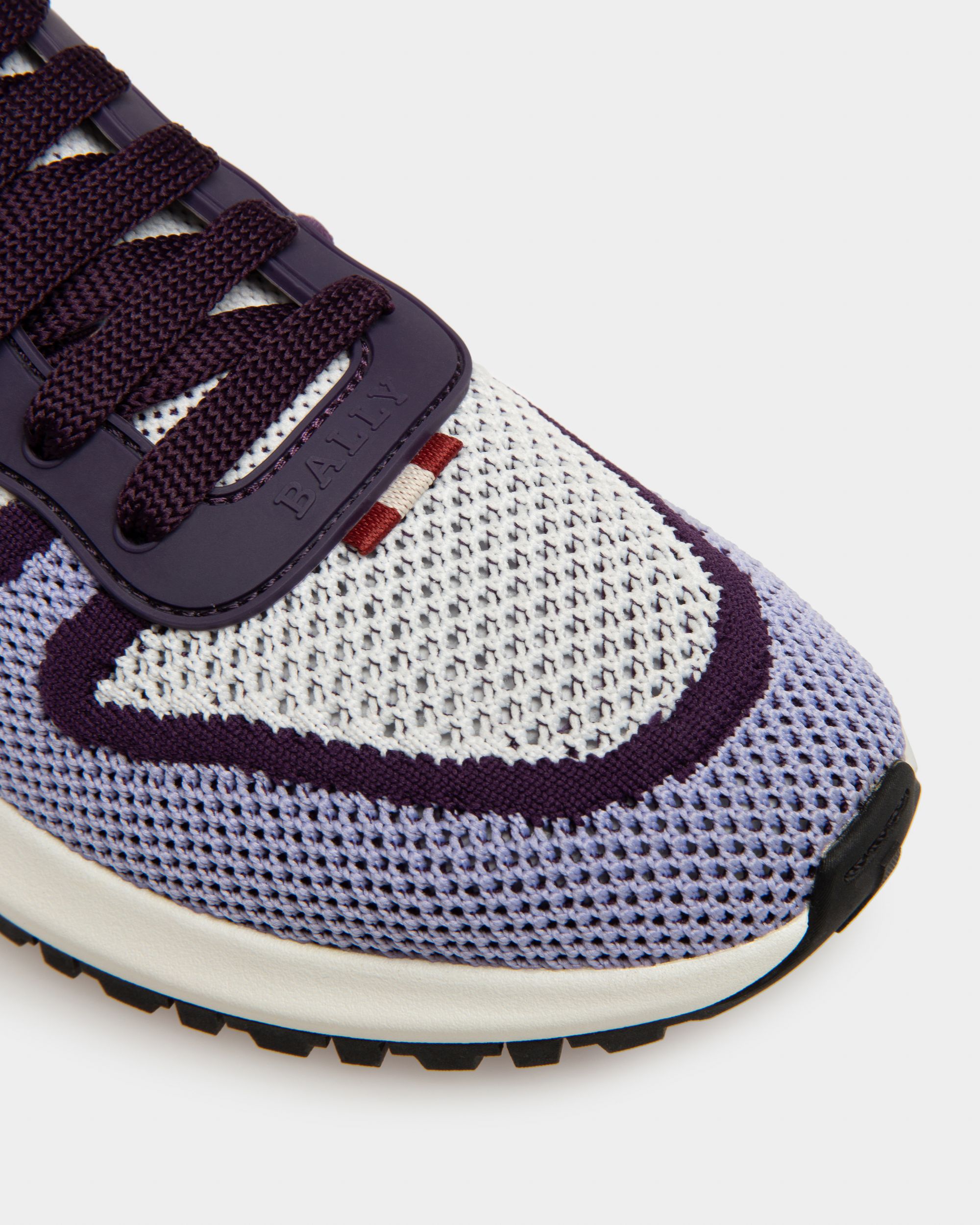 Bally Global - Davyn Sneakers En Maille Et Cuir Blanc - Multicolore