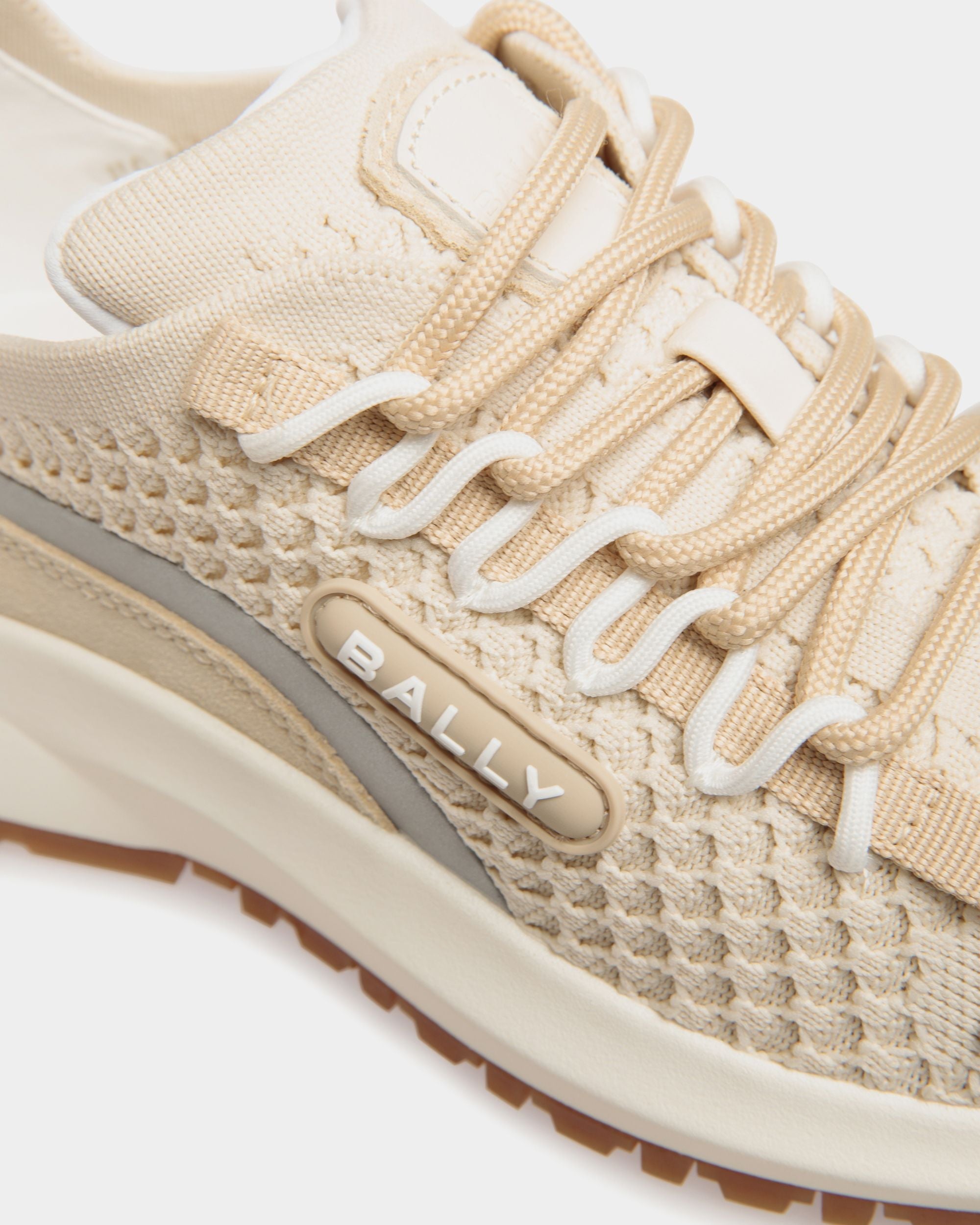 Bally Global - Outline Sneaker in Ivory and Champagne Knit - Beige