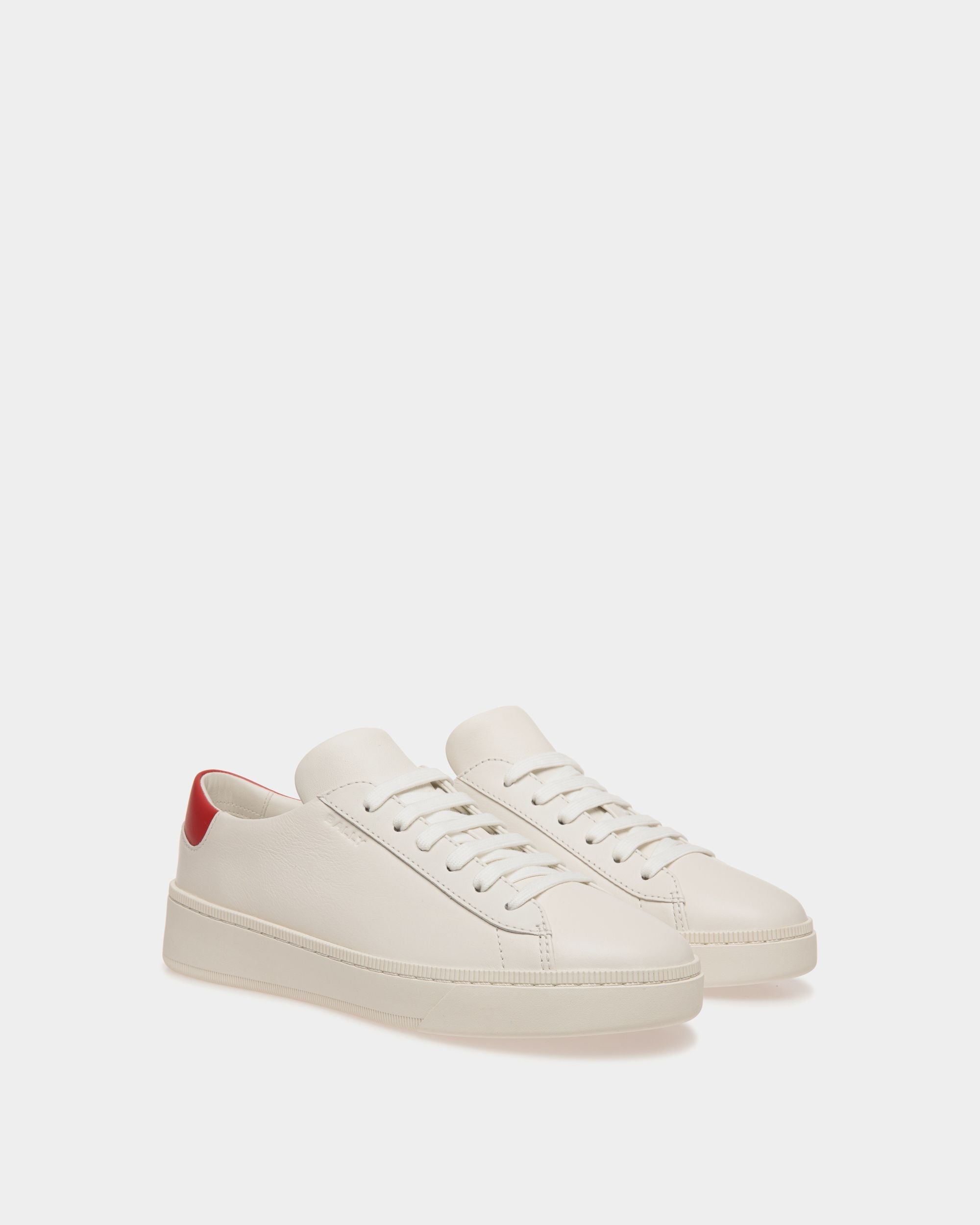 Bally Global - Raise Sneaker In White And Red Leather - White