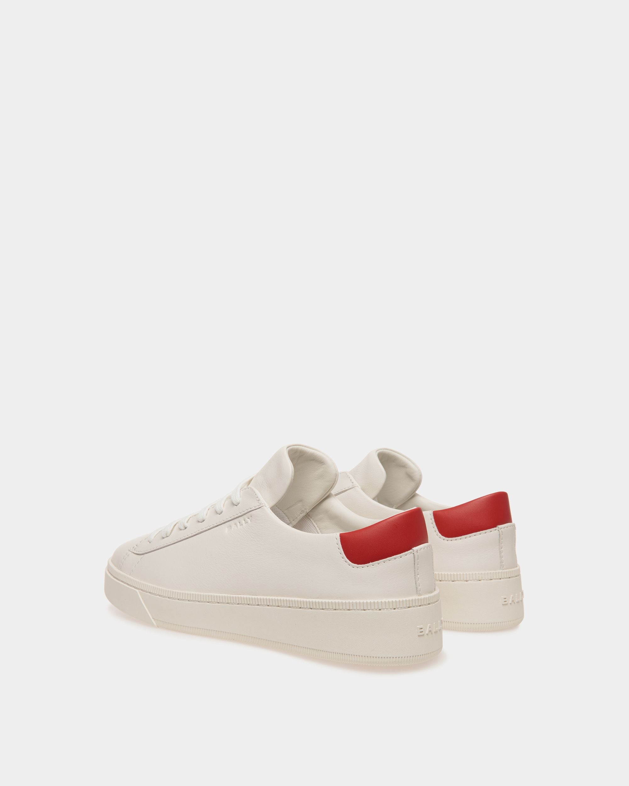 Bally Global - Raise Sneaker In White And Red Leather - White