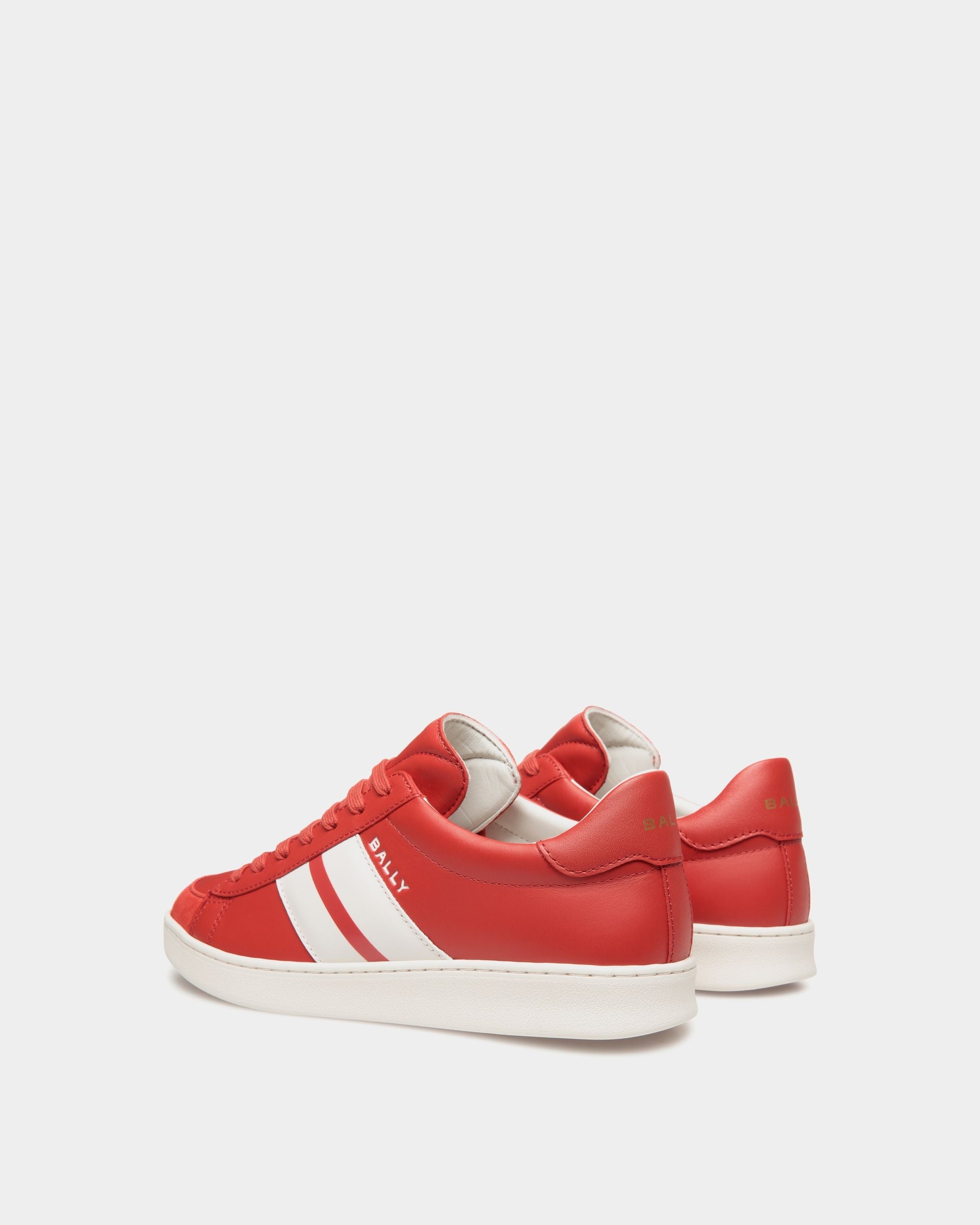 Bally Global - Tennis Sneaker In Candy Red And White Leather - Red