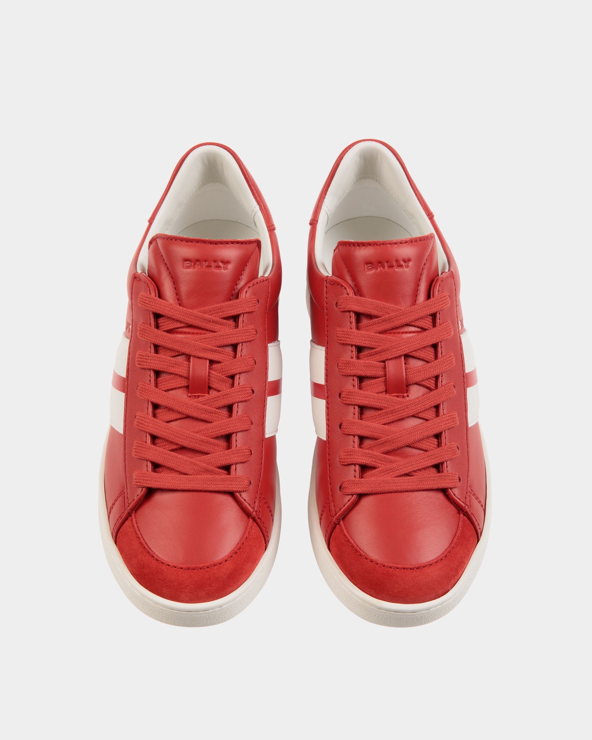 Bally Global - Tennis Sneaker In Candy Red And White Leather - Red