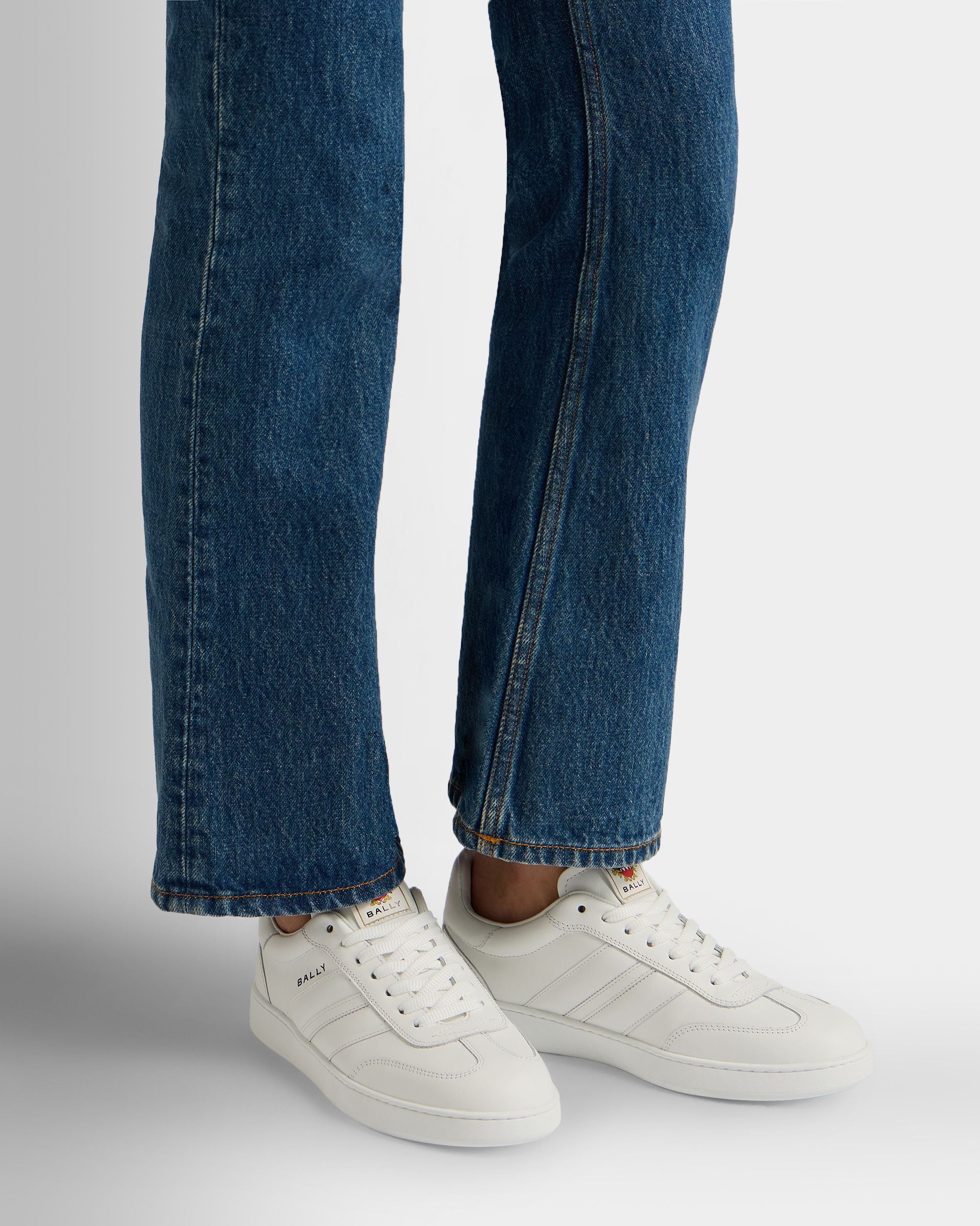 Bally Global - Sneaker Retro Crest En Cuir Blanc - Blanc