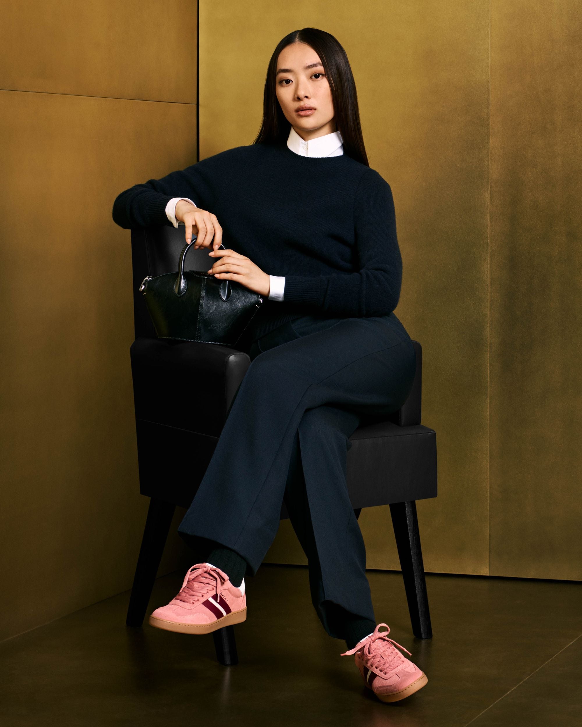 Bally Global - Retro Crest Sneaker in Light Pink Suede - Pink