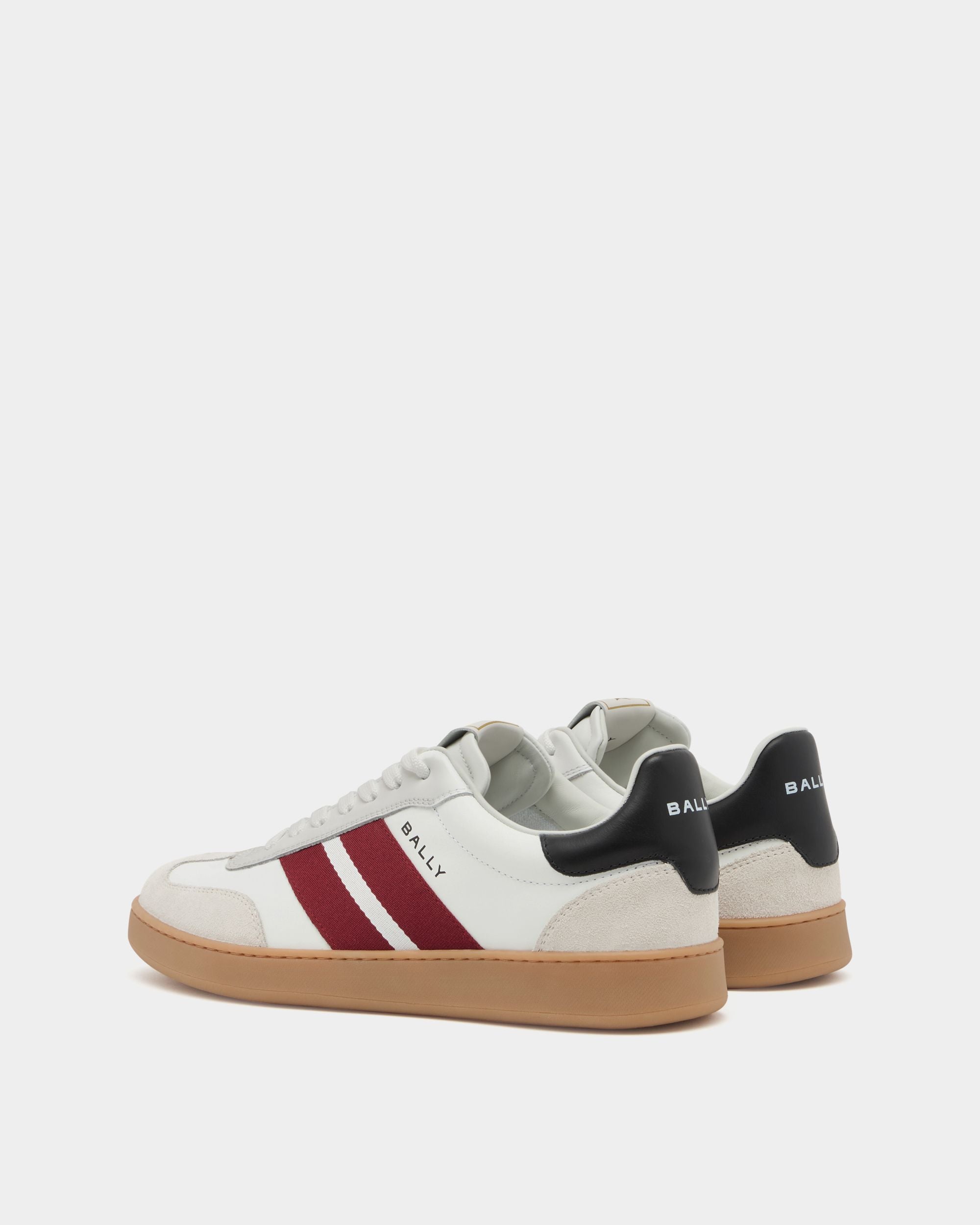 Bally Global - Zapatilla Retro Crest De Piel Blanca - Blanco