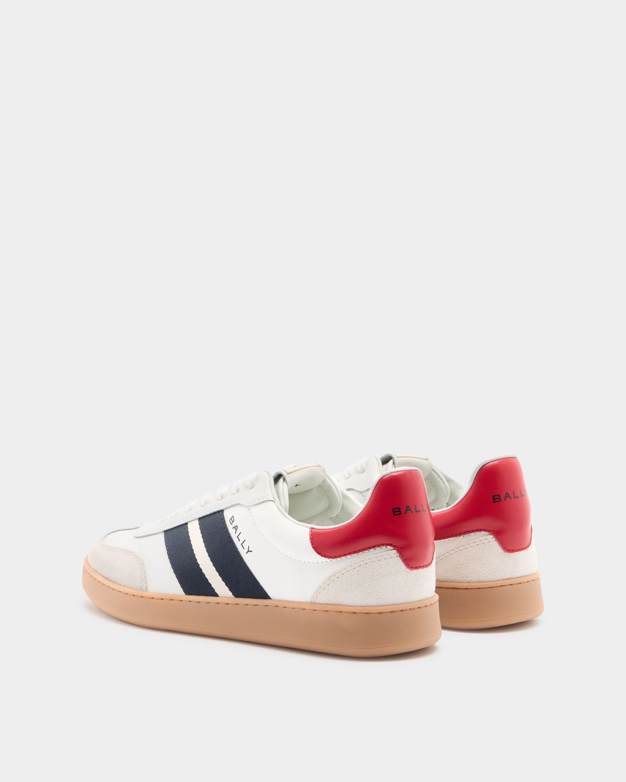 Bally Global - Zapatilla Retro Crest De Piel Blanca - Blanco