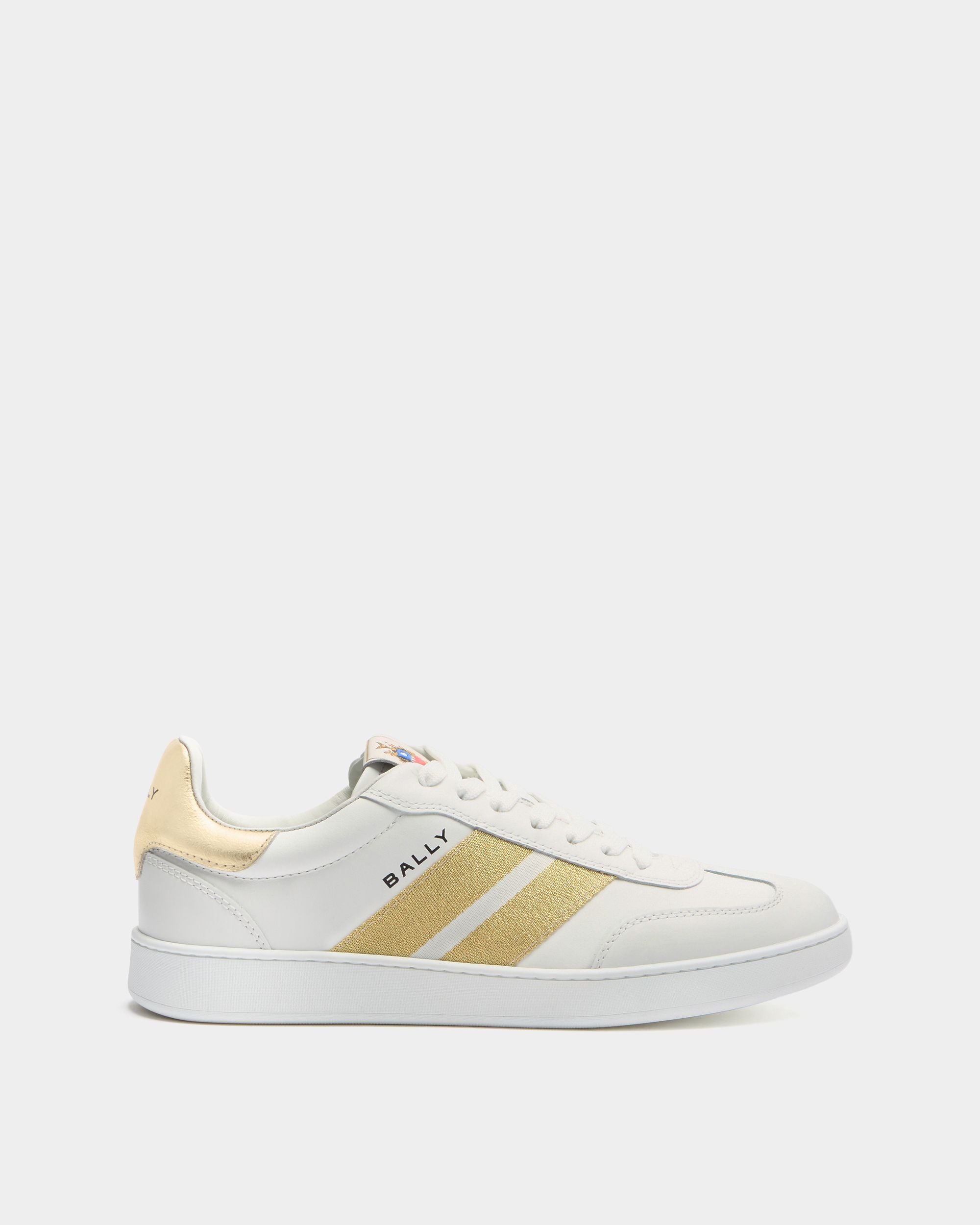 Bally Global - Sneaker Retro Crest En Cuir Blanc - Blanc