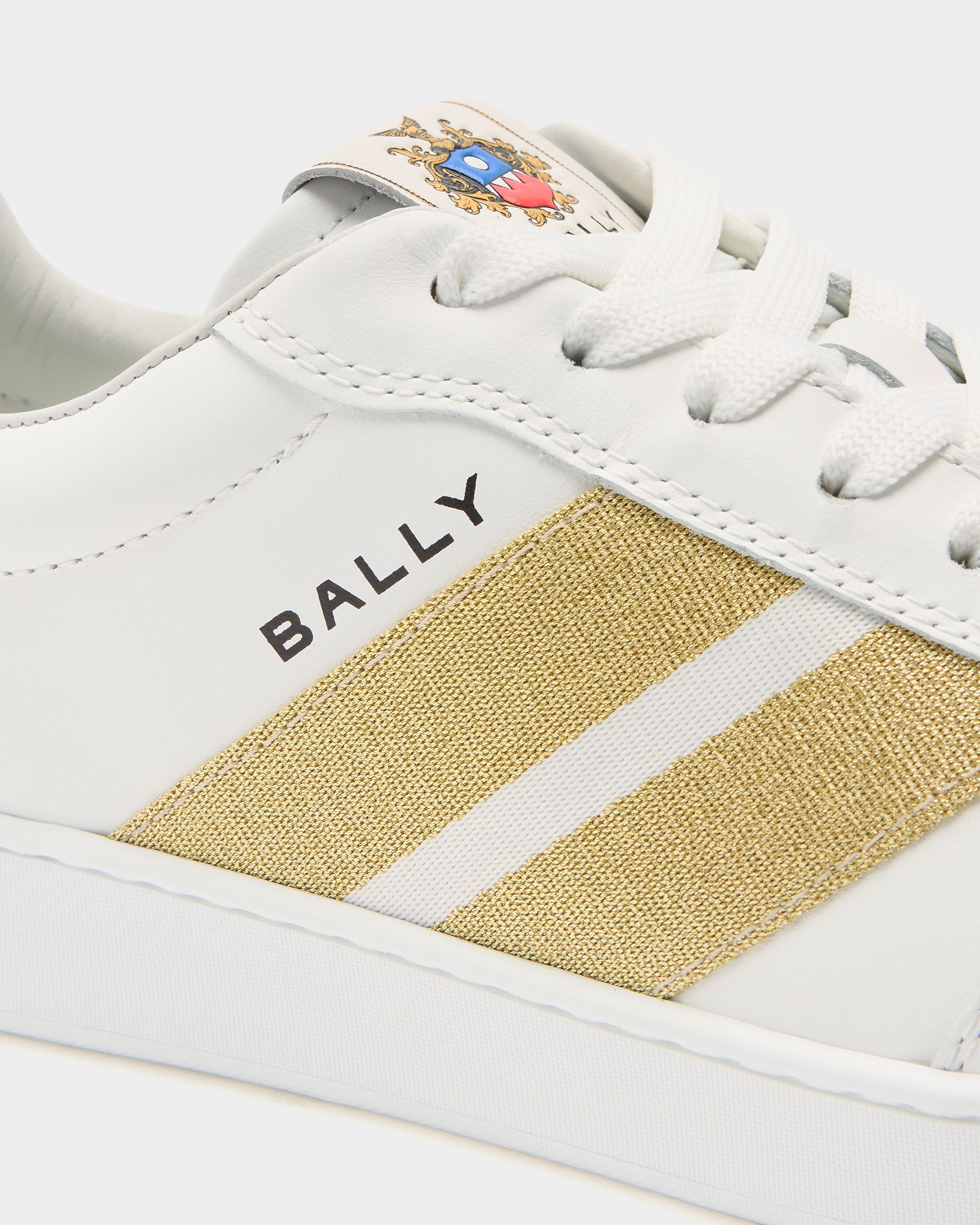 Bally Global - Sneaker Retro Crest En Cuir Blanc - Blanc
