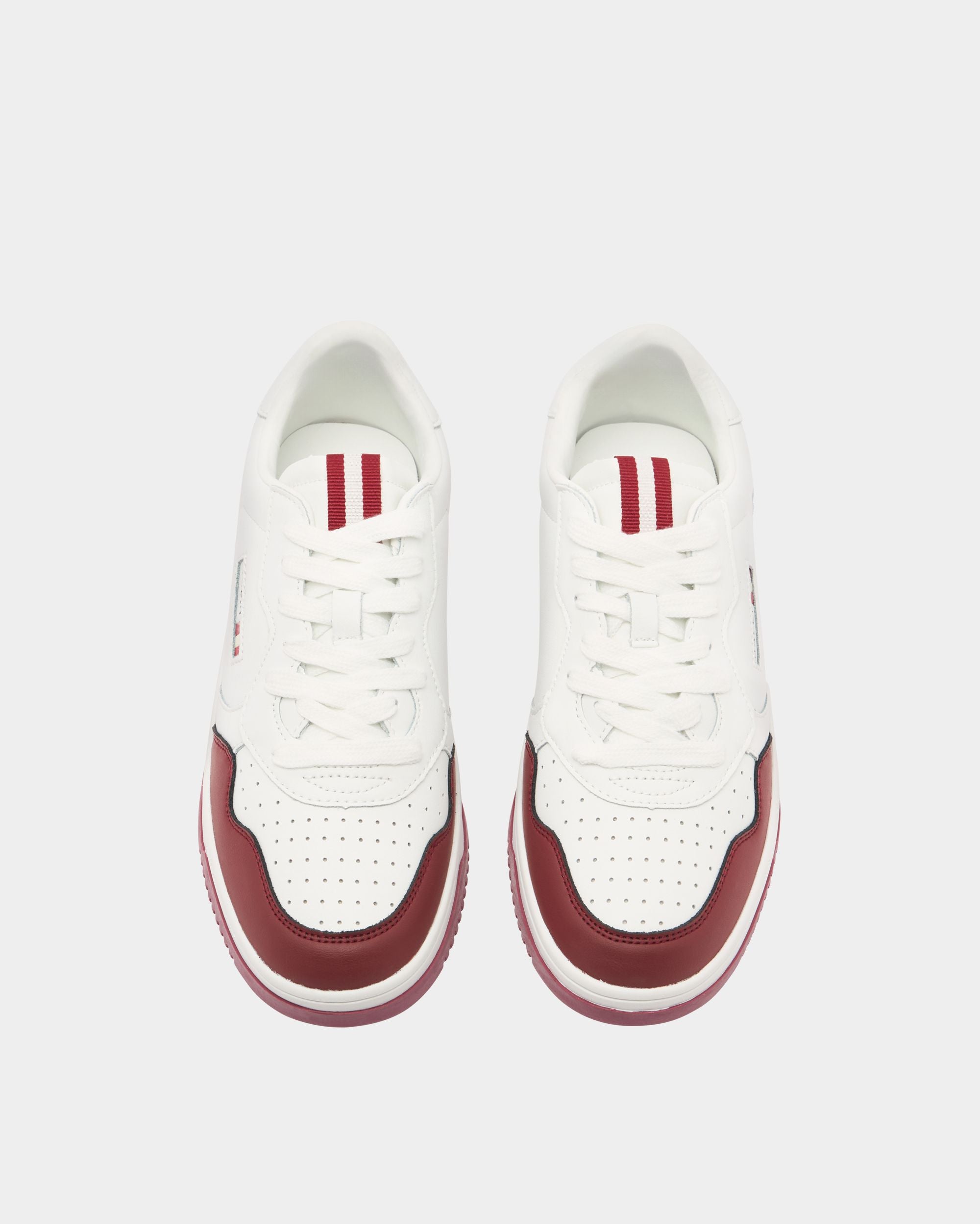 Bally Global - Jasper Sneaker in White and Red Leather - Red