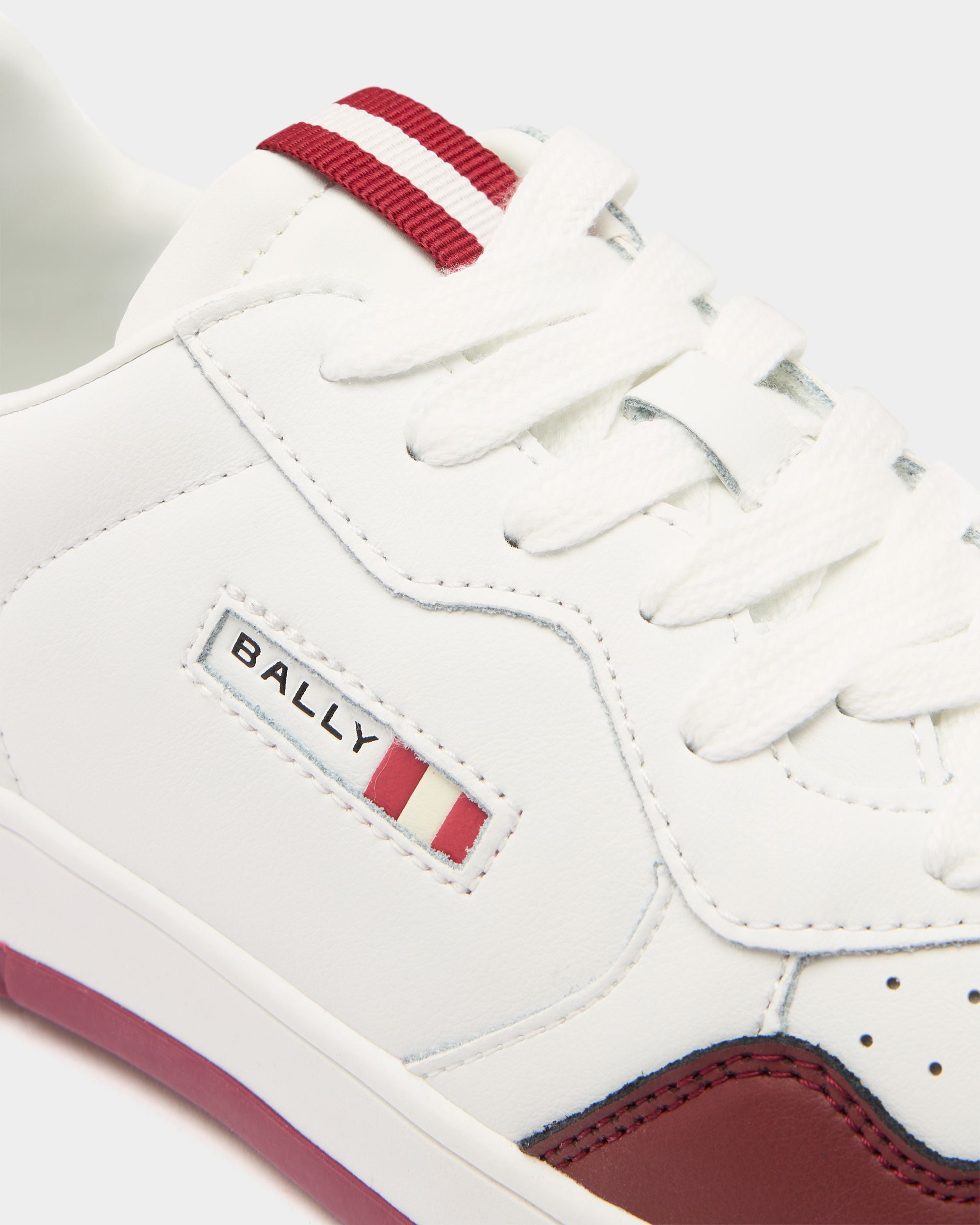 Bally Global - Jasper Sneaker in White and Red Leather - Red