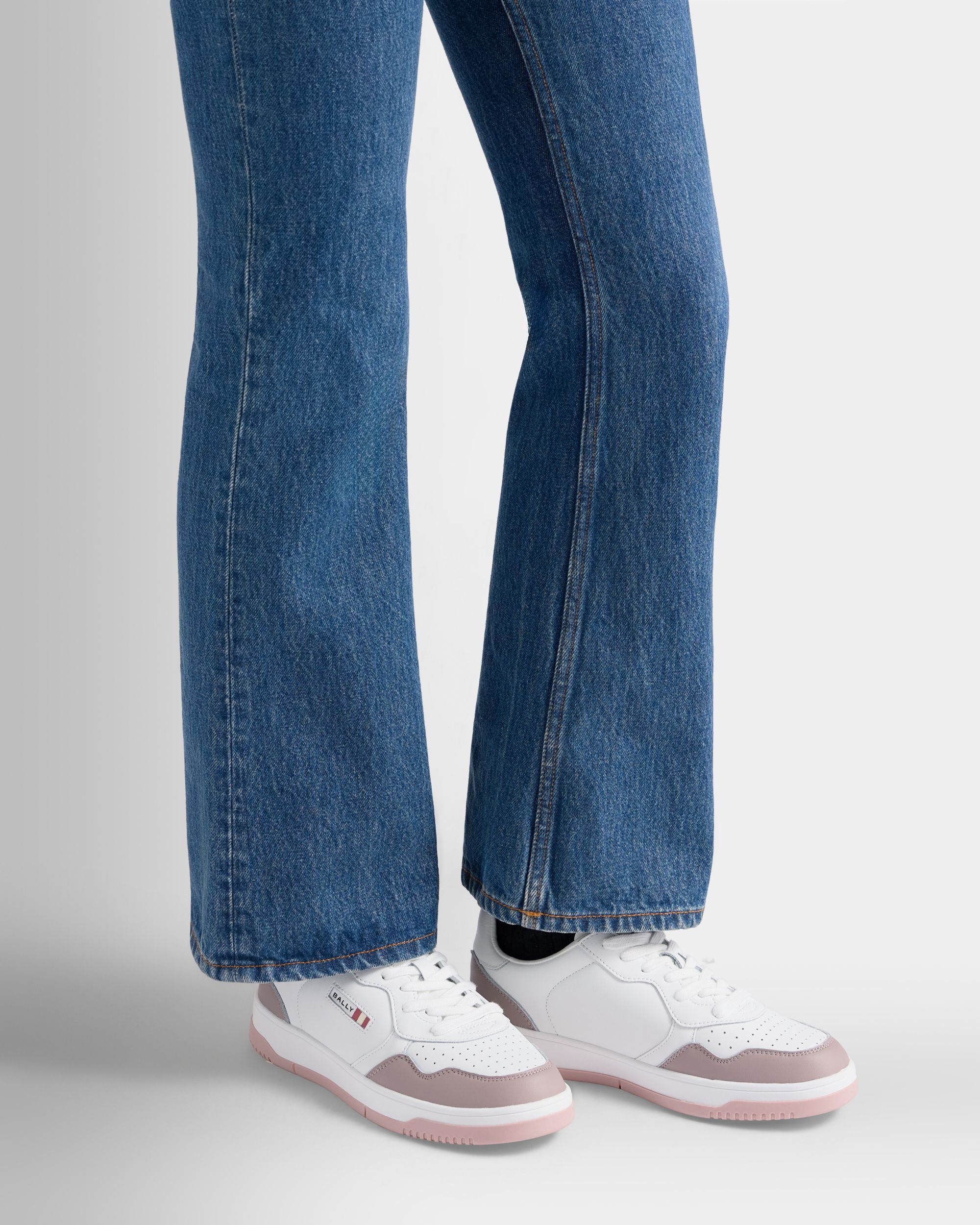 Bally Global - Jasper Sneaker in White and Pink Leather - Pink