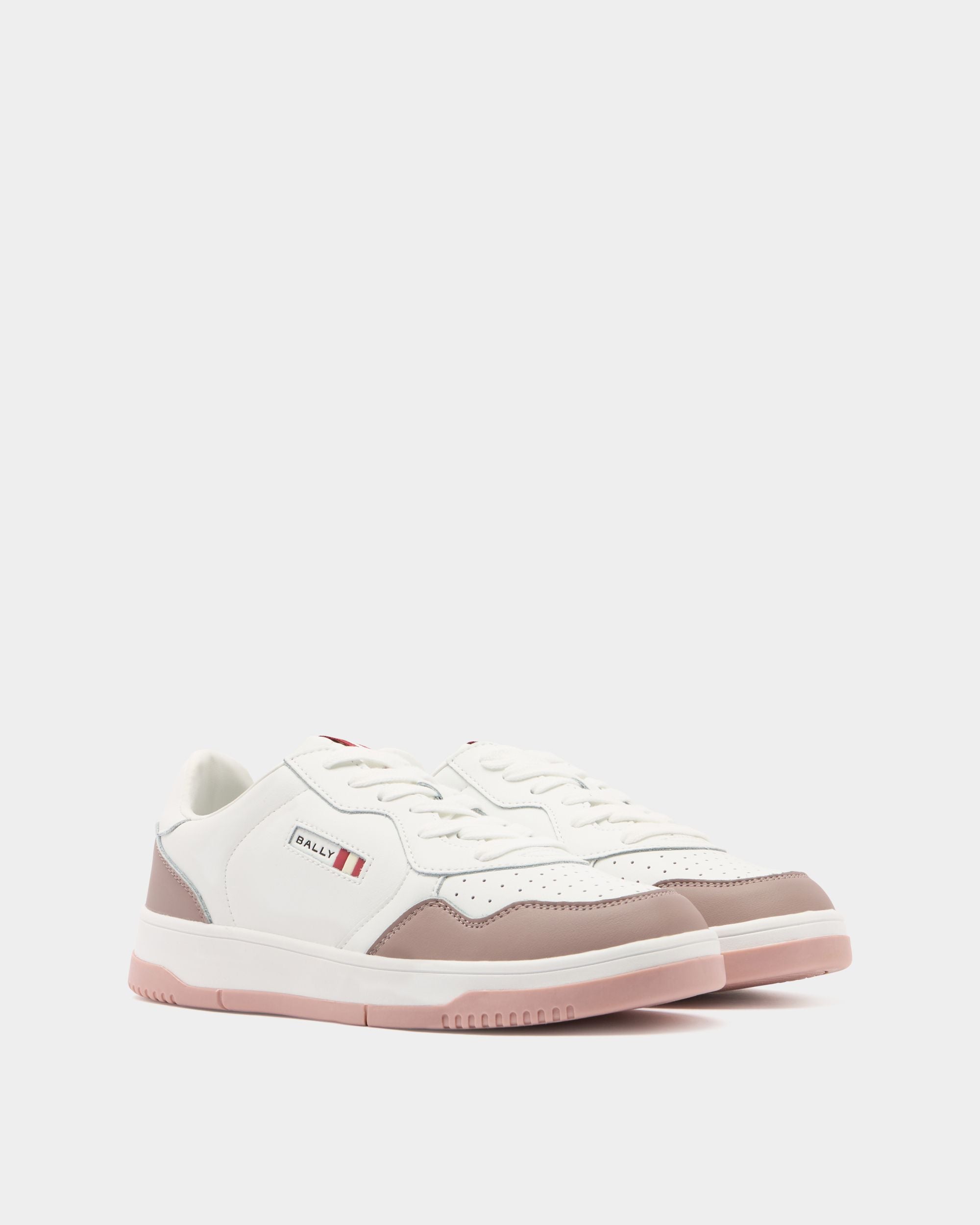 Bally Global - Jasper Sneaker in White and Pink Leather - Pink