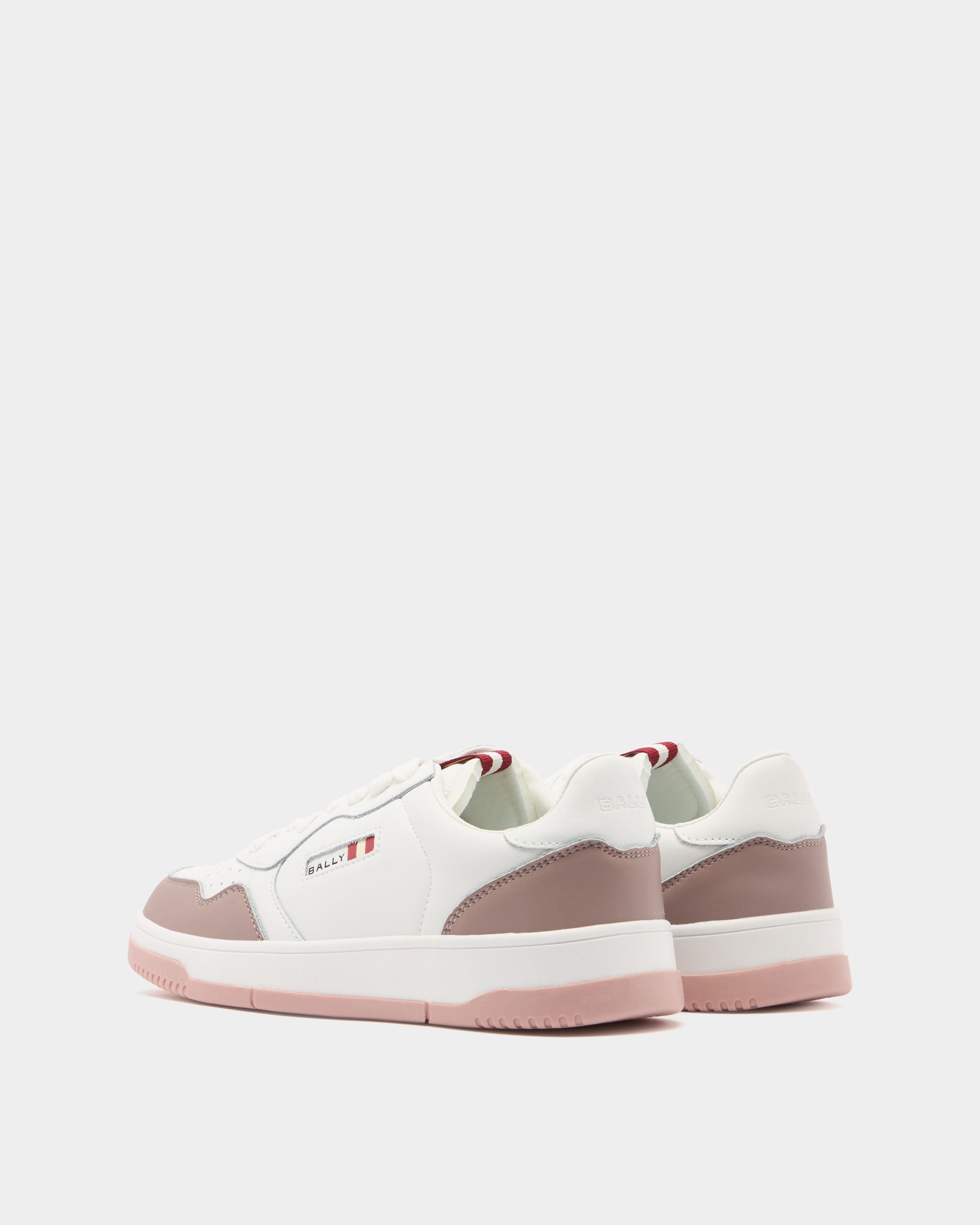 Bally Global - Jasper Sneaker in White and Pink Leather - Pink