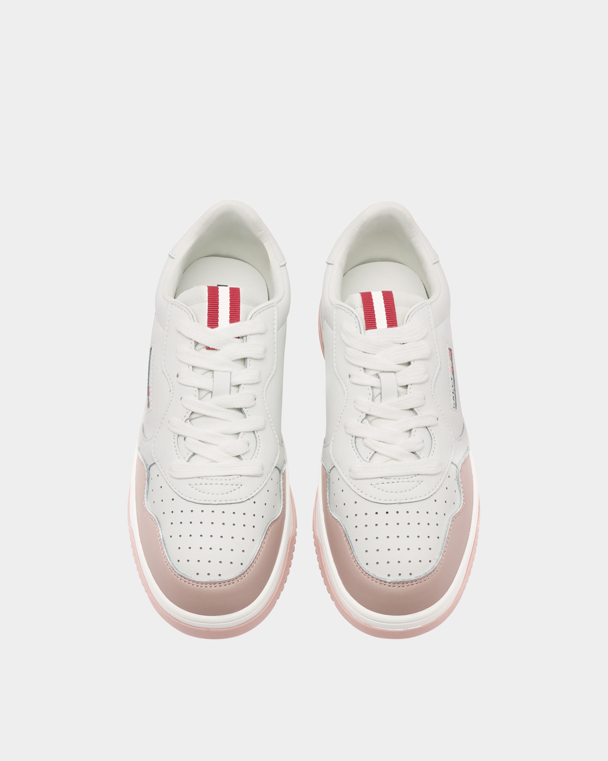 Bally Global - Jasper Sneaker in White and Pink Leather - Pink