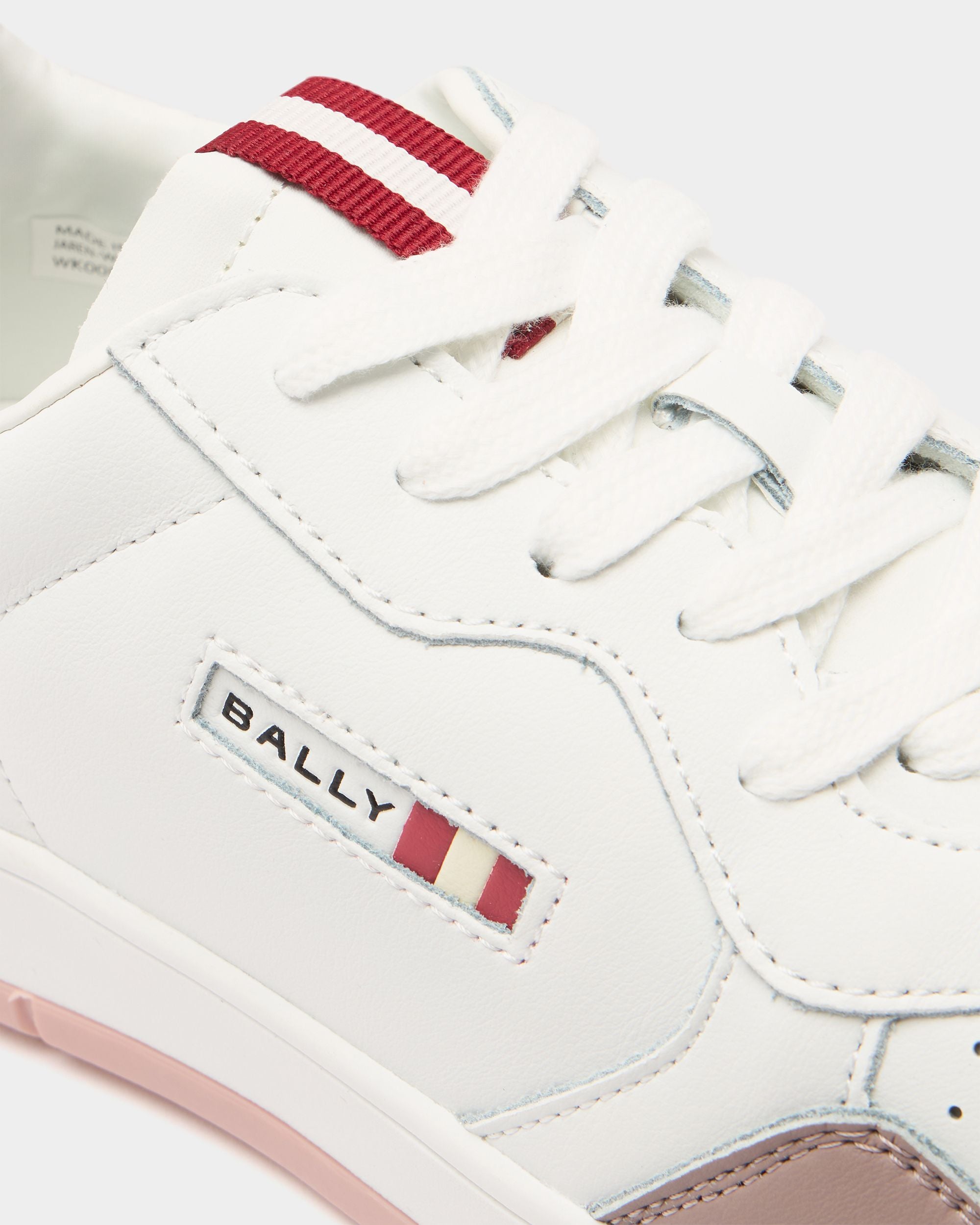 Bally Global - Jasper Sneaker in White and Pink Leather - Pink