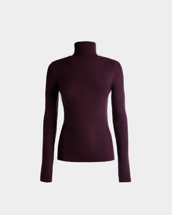 Jersey Con Cuello Vuelto De Lana Color Orquídea
