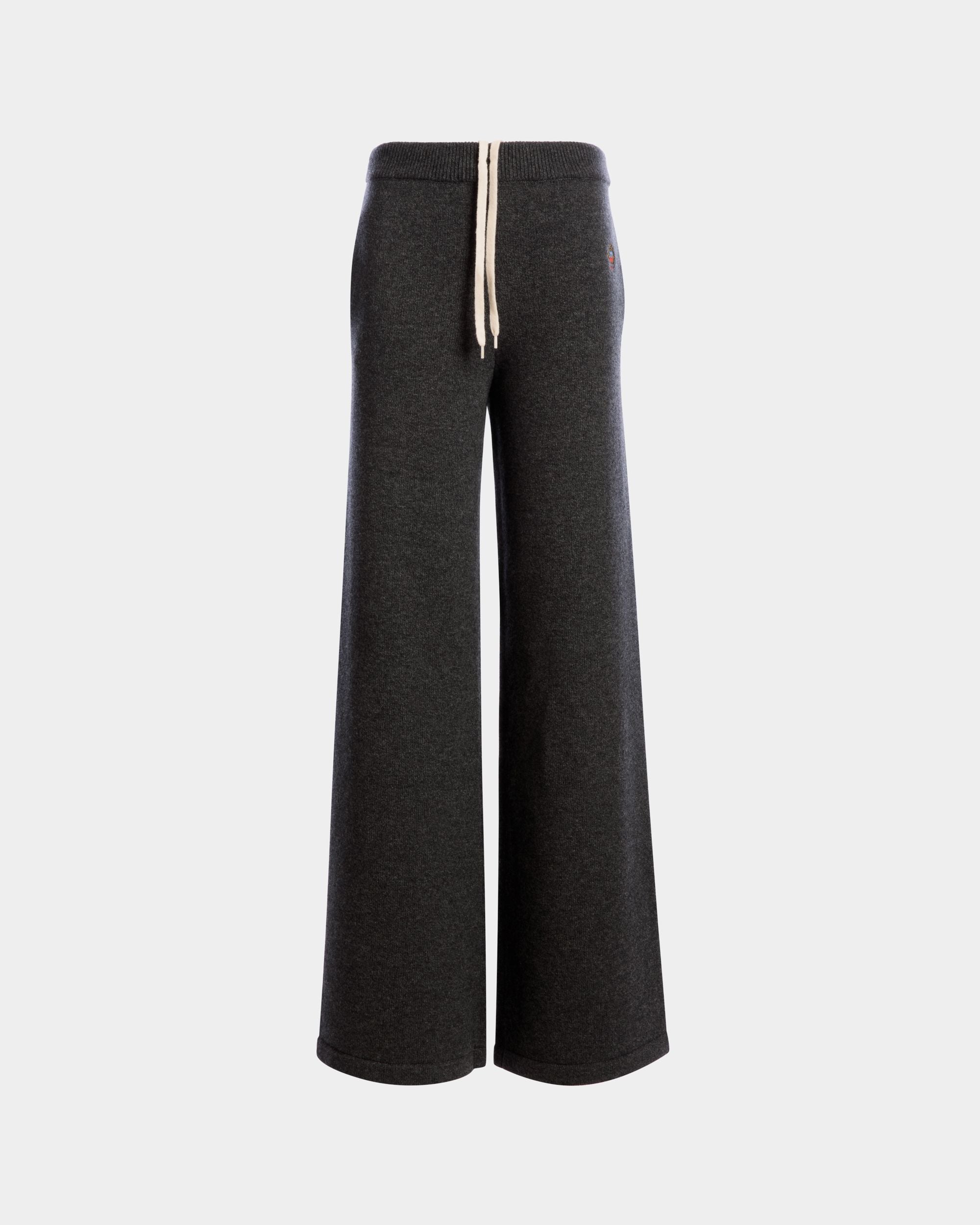 Bally Global - Knit Pants In Dark Grey Wool And Cashmere - Grey