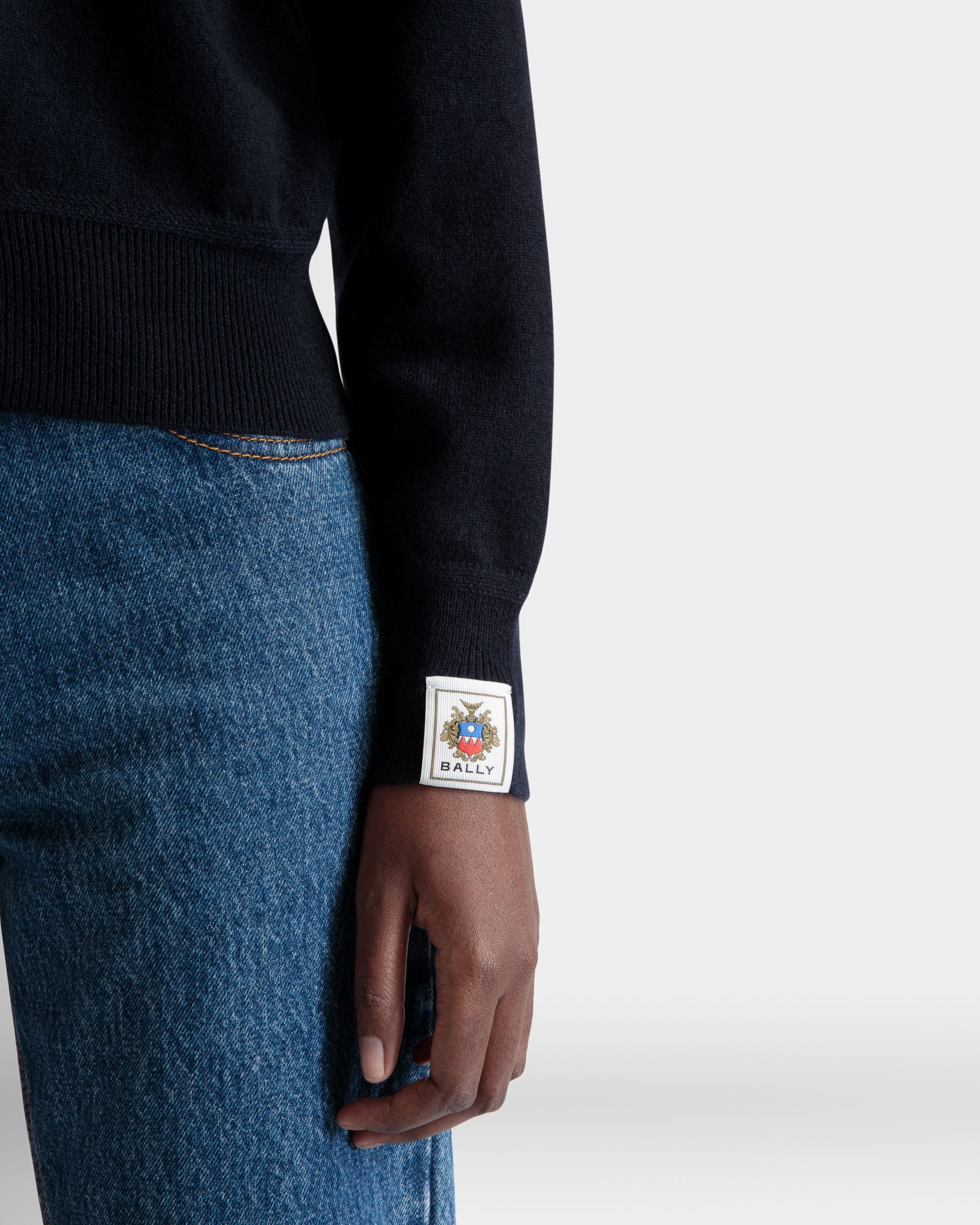 Bally Global - Cardigan In Navy Blue Cashmere - Blue