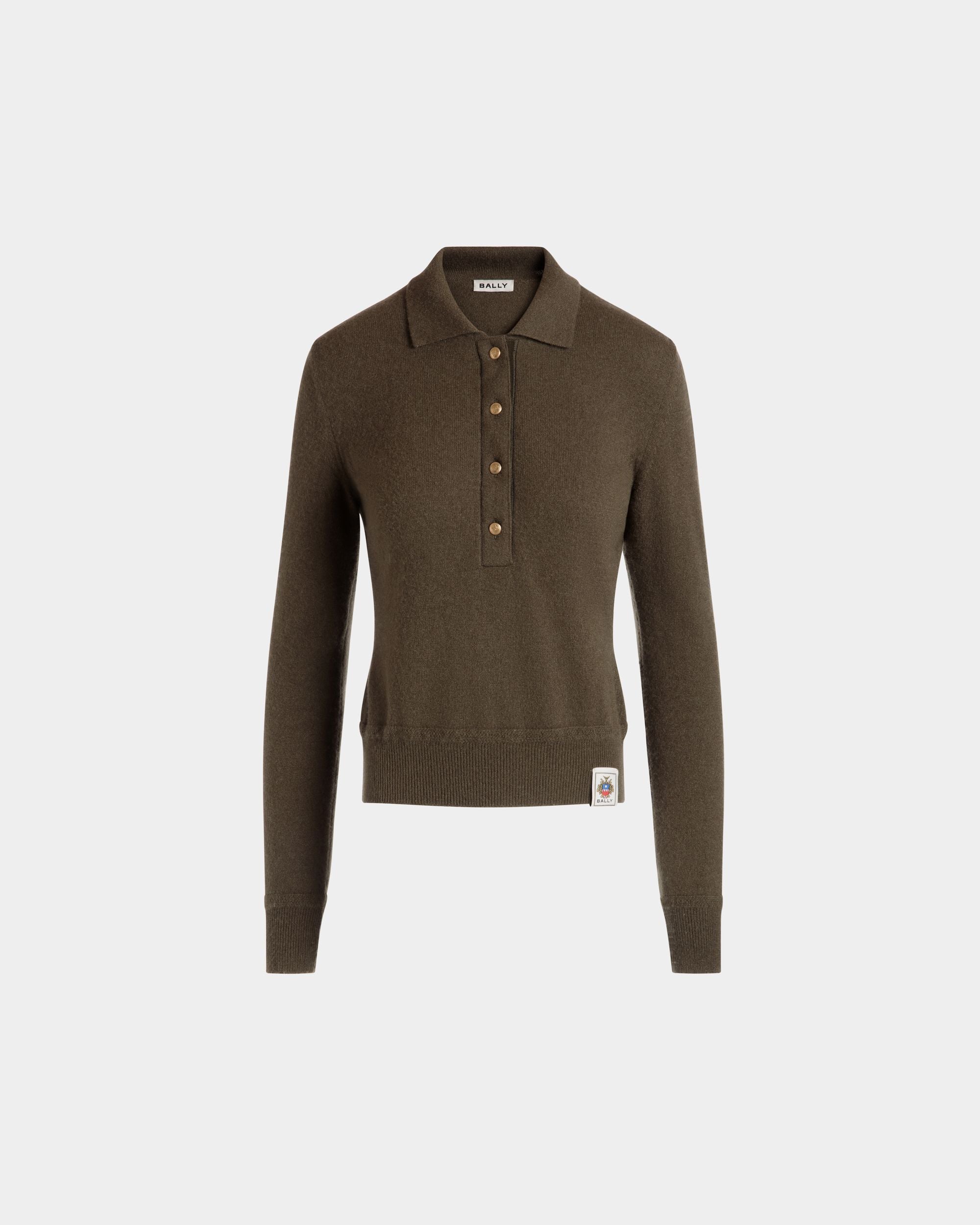 Bally Global - Knit Polo In Military Green Cashmere - Green