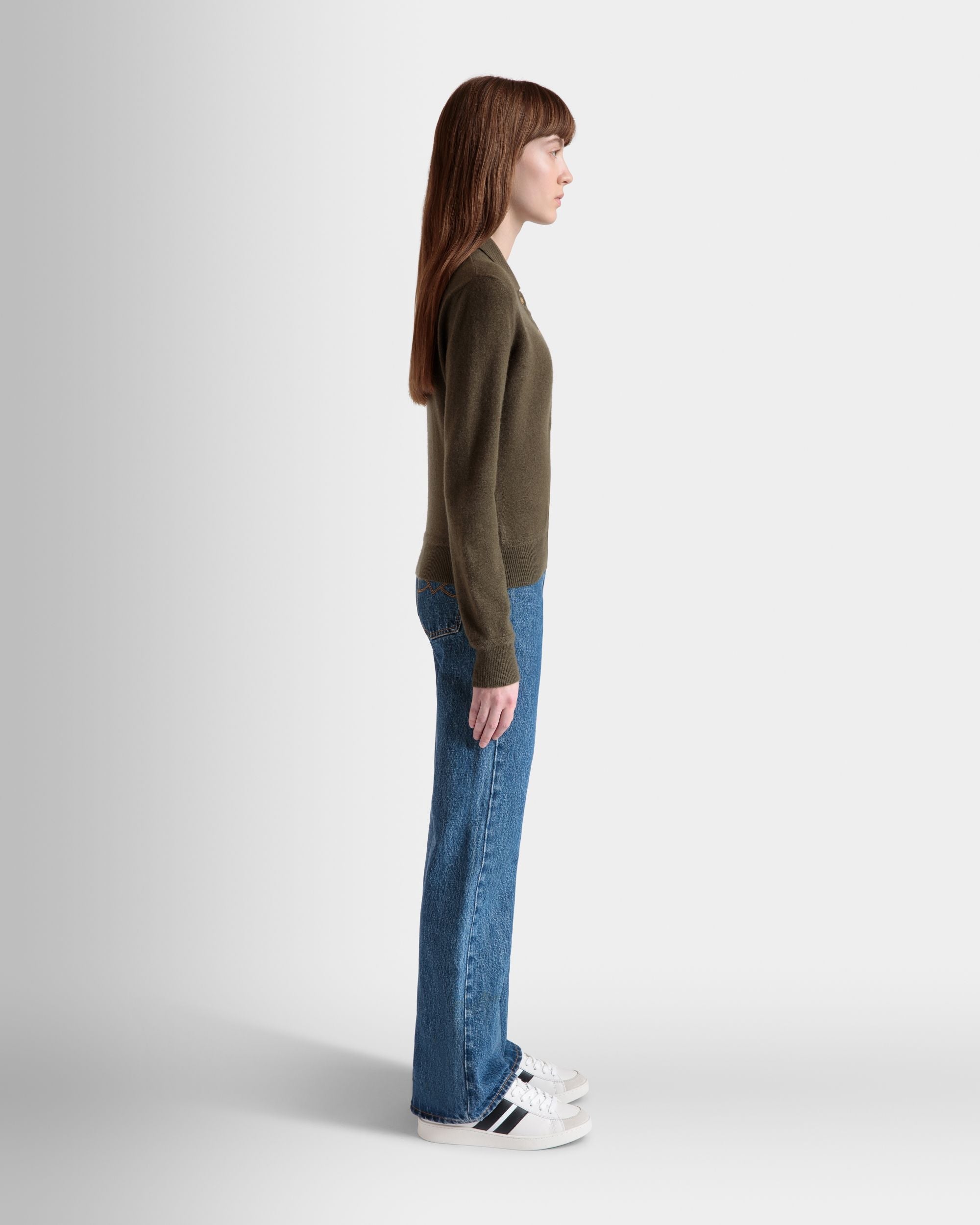 Bally Global - Knit Polo In Military Green Cashmere - Green