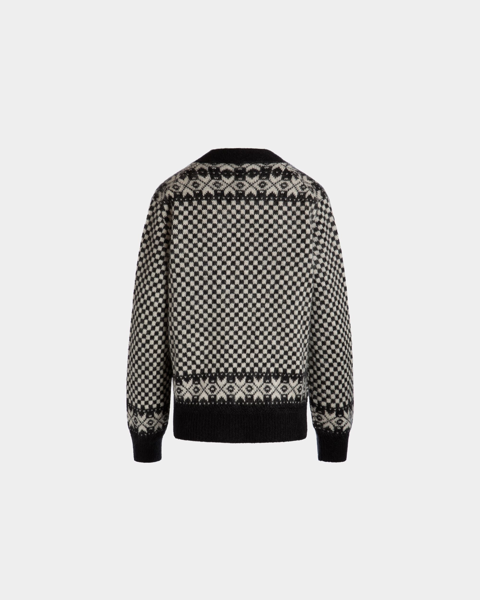 Bally Global - Cardigan In Black And White Mohair And Silk - Multicolore