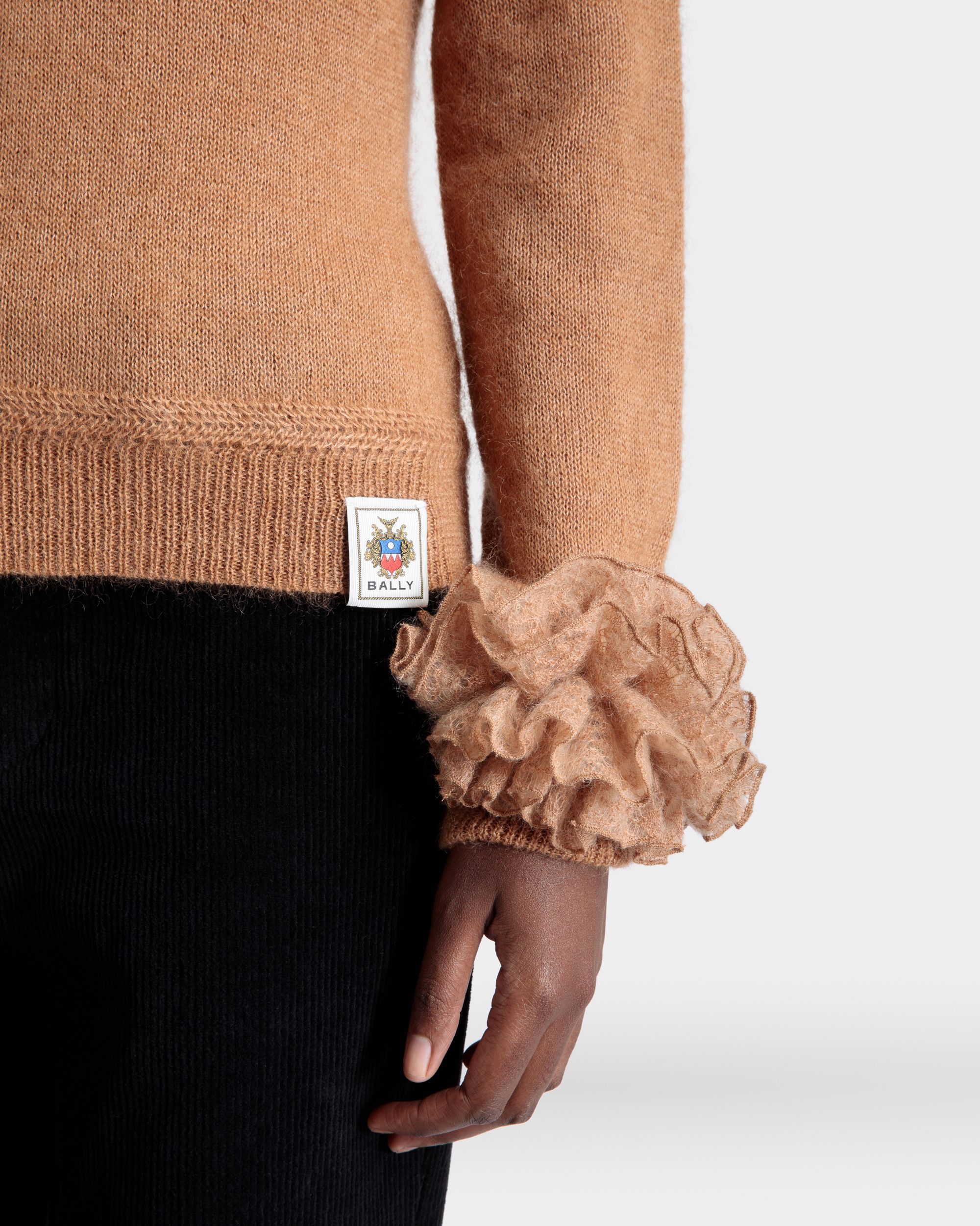 Bally Global - Knit Top In Light Beige Mohair And Silk - Beige